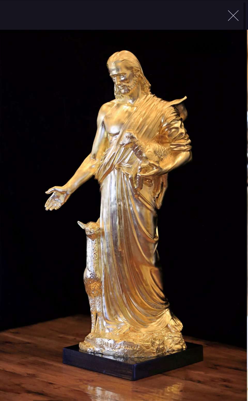 A smaller version of the Other Sheep I Have monument which was made for the Christ in America Legacy Park. Steven Neal is creating a sculpture garden which will overlook Heber Valley and contain religious and patriotic sculptures.