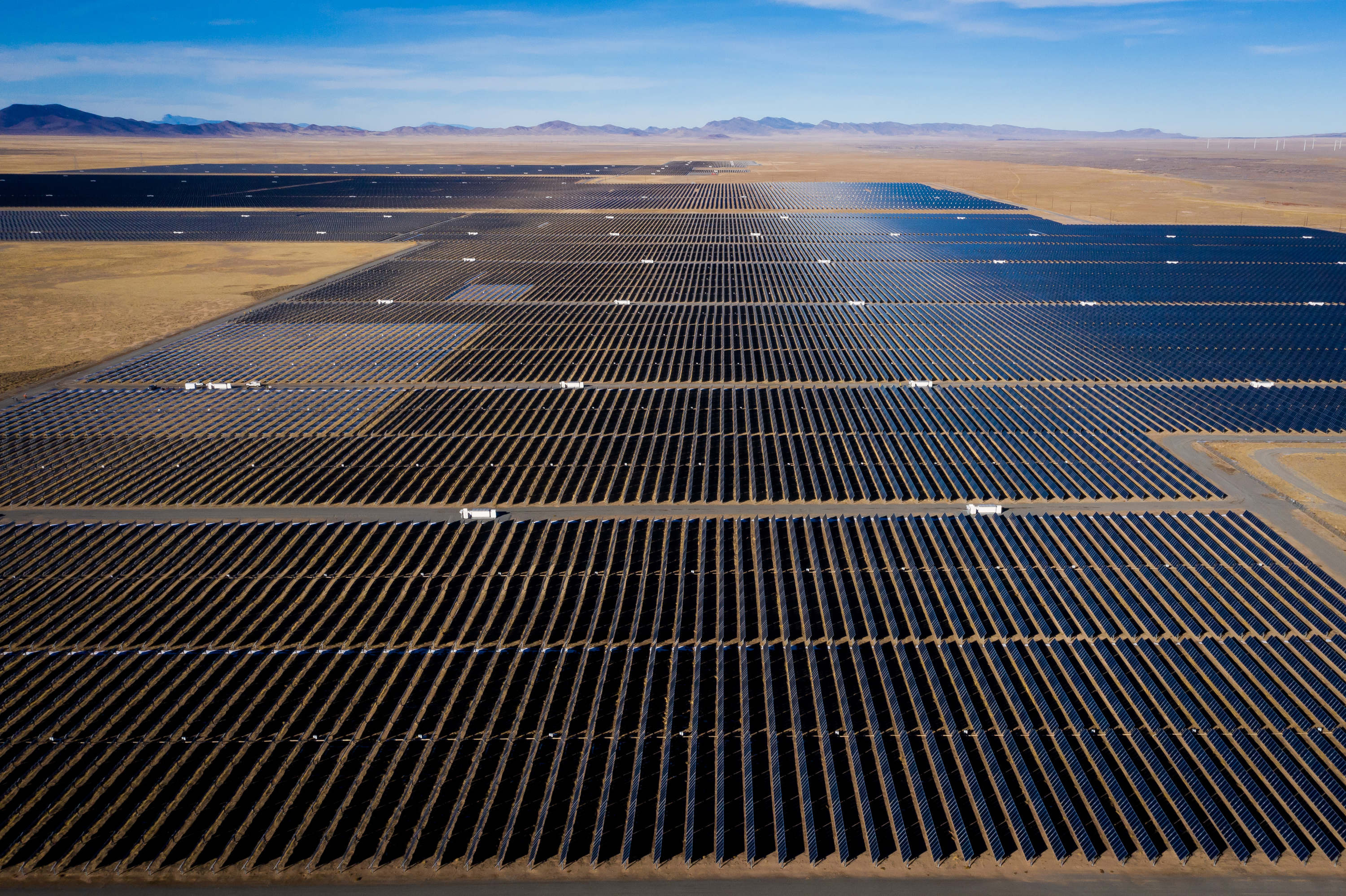 A photovoltaic solar panel installation north of Milford, Beaver County, is pictured on Jan. 15. AES, a global energy company, has collaborated with Solar Energy International, a leading solar training educational nonprofit, to provide solar workforce development services in Utah.