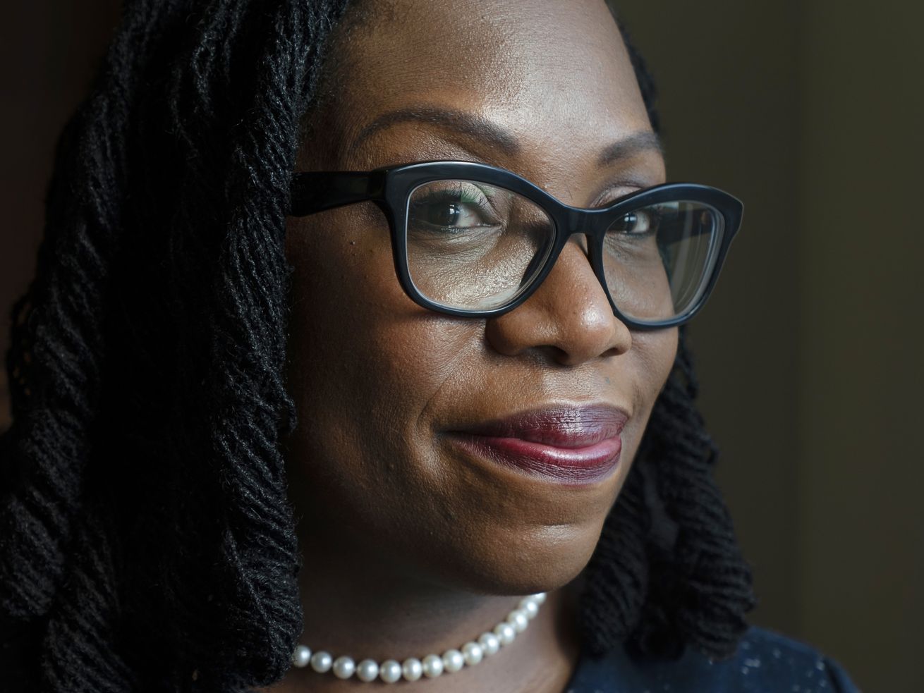 Judge Ketanji Brown Jackson, a U.S. Circuit Judge on the U.S. Court of Appeals for the District of Columbia Circuit, poses for a portrait on Feb., 18, in her office in Washington. President Joe Biden made history and held to a campaign promise in choosing a Black woman to fill an upcoming vacancy on the U.S. Supreme Court.