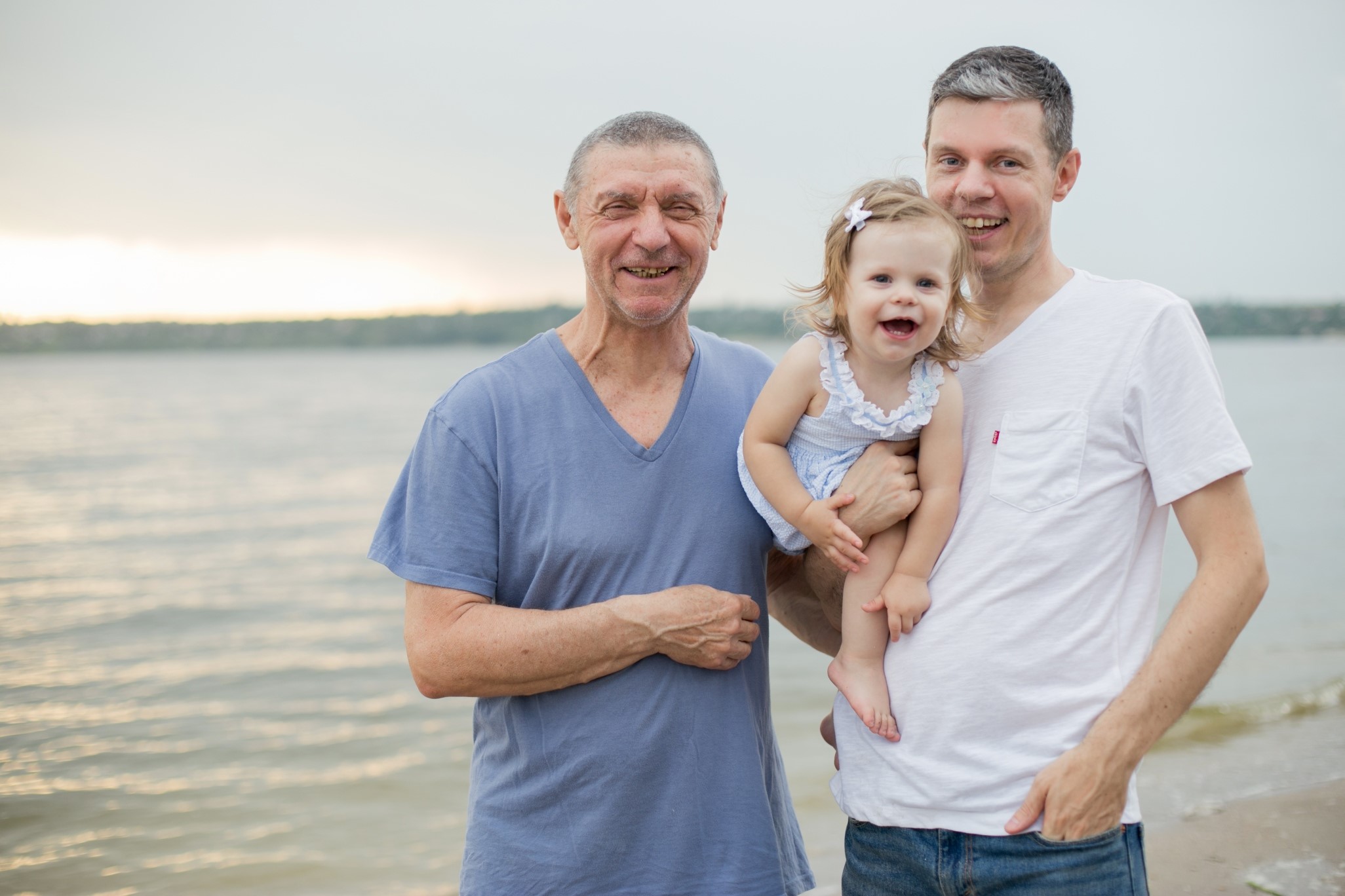 Eugene, right, visits his family in Ukraine.