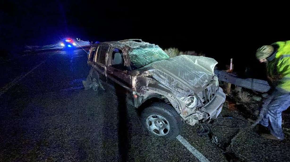 Two man died early Sunday after their car rolled over near Big Water in Kane County.