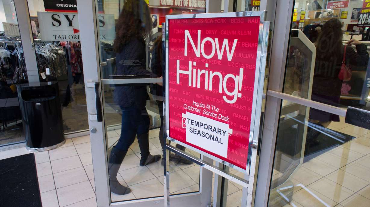 A store hires temporary workers for the holidays, seen in the Upper West Side neighborhood of in New York on Nov. 27, 2001. Even after a record-shattering 3% of U.S. workers resigned in October 2021, the "Great Resignation" is still in full force, according to the U.S. Bureau of Labor Statistics.