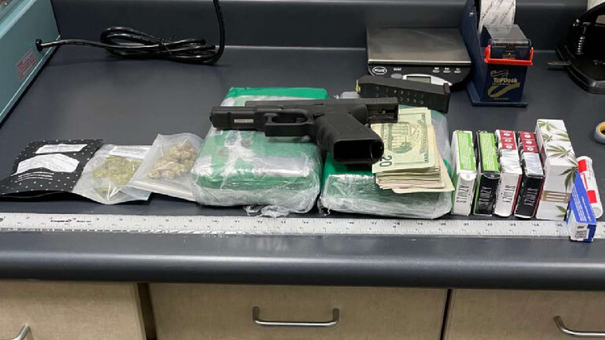 Suspected cocaine, THC cartridges, cash and a Glock 9 mm handgun were reportedly recovered during a traffic stop on northbound Interstate 15 in Washington City, Sunday.