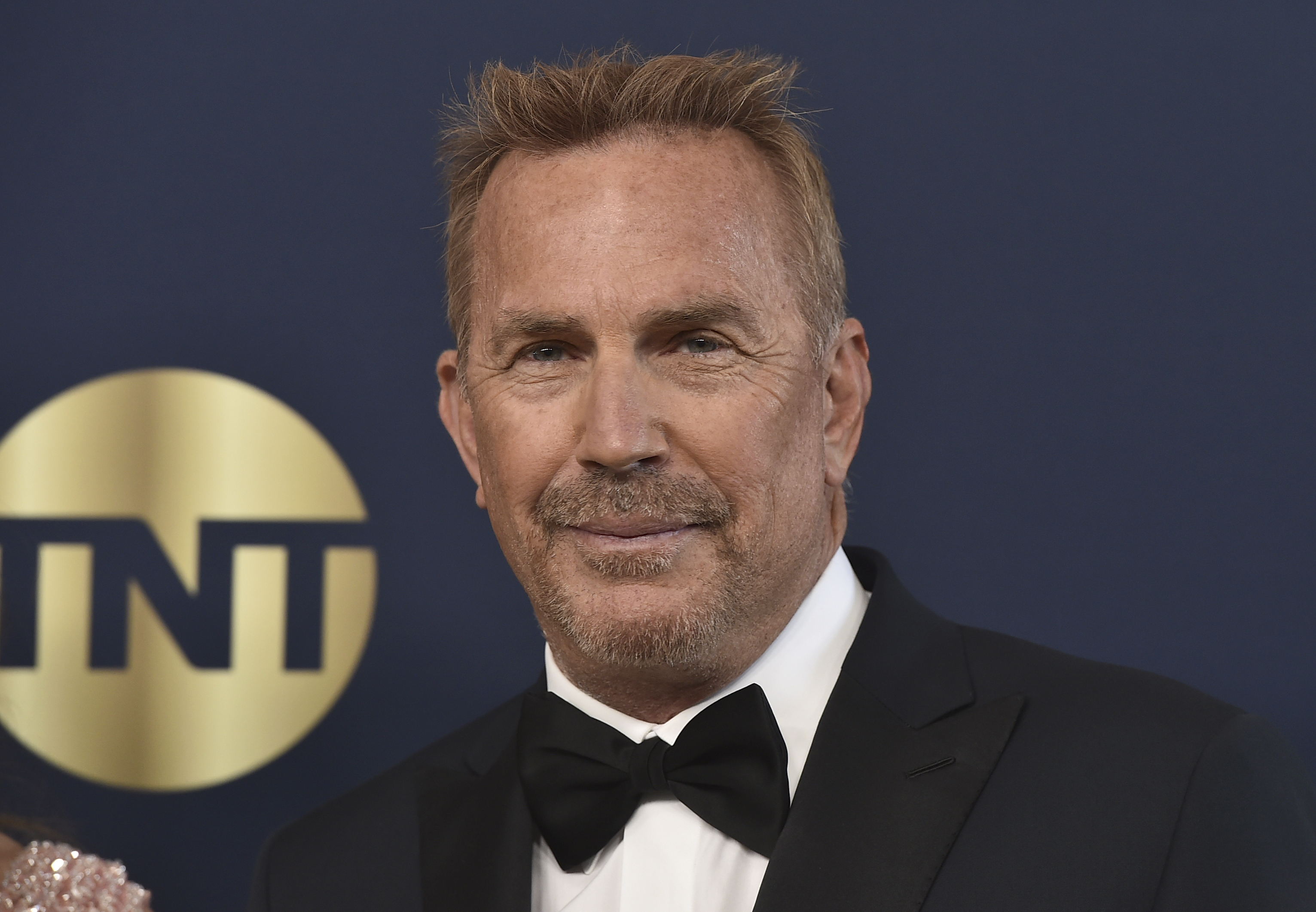 Kevin Costner arrives at the 28th annual Screen Actors Guild Awards at the Barker Hangar on Feb. 27, in Santa Monica, Calif.