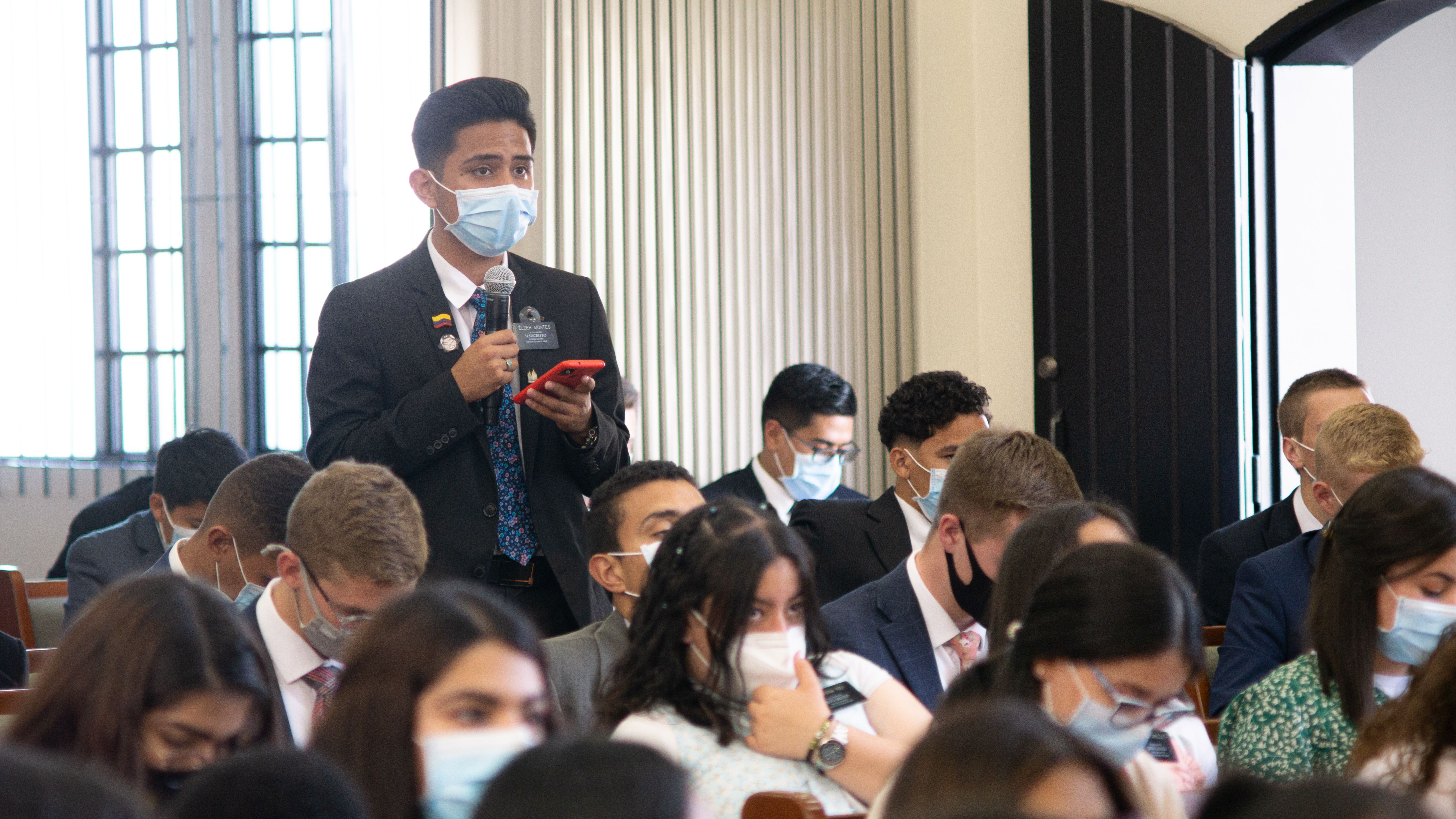 A missionary participates in the training for two missions and the MTC in Bogotá, Colombia, on Nov. 17, 2021.