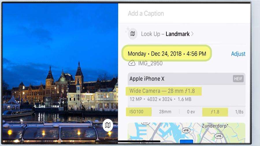 Opening an image in a metadata viewer app can reveal hidden information about that image including date, location by GPS coordinates, even camera settings used when the photo was taken.