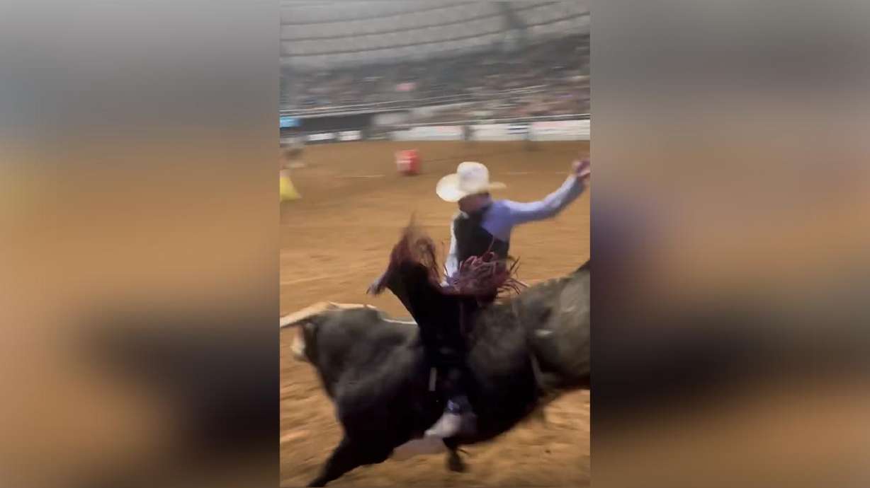 Bull rider Cody Hooks, 18, competed at the Bell County Rodeo in Texas, in February. What happens next could have been tragic.