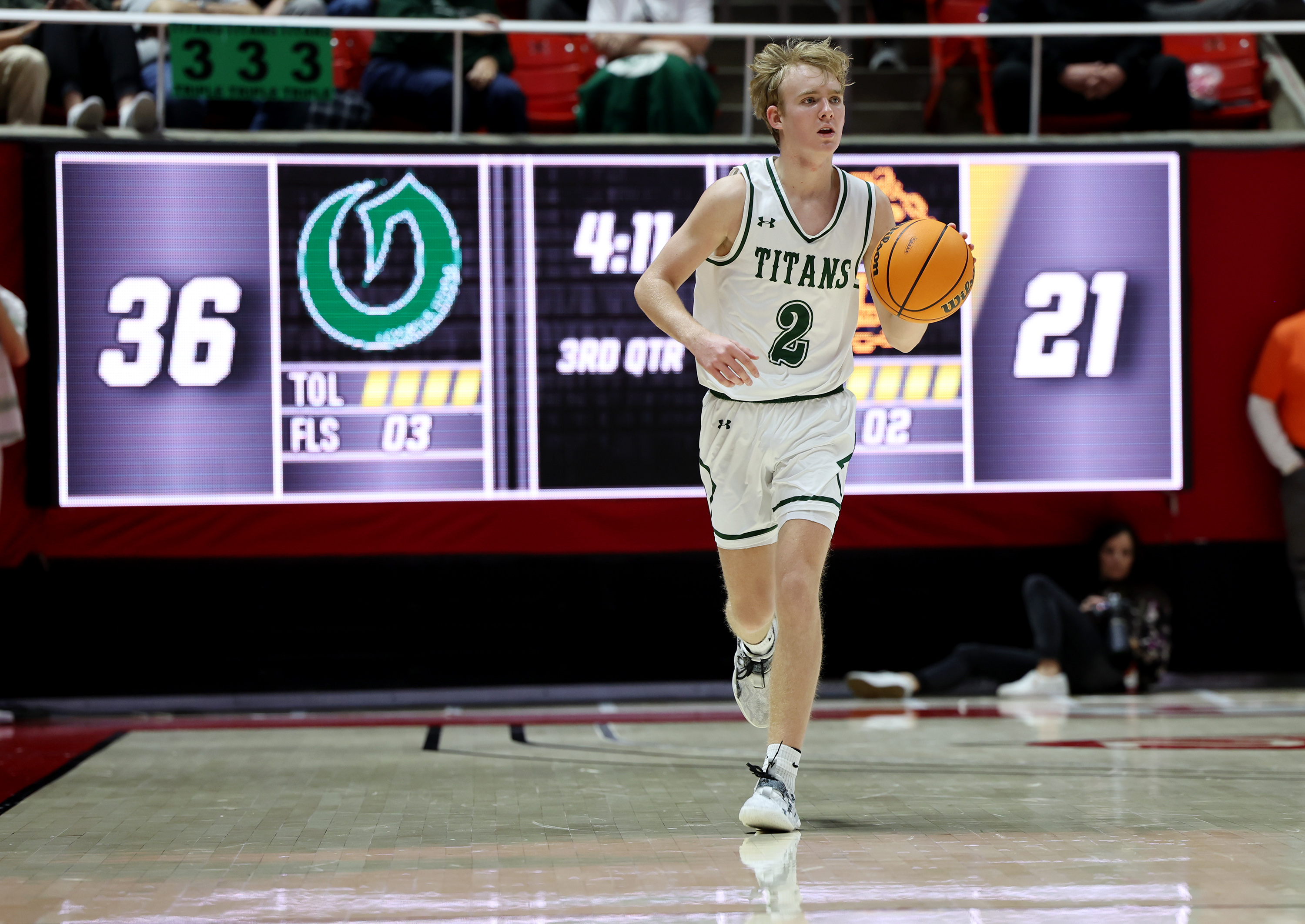 Bonneville and Olympus play in a 5A semifinal game at the Huntsman Center in Salt Lake City on Wednesday, March 2, 2022. Olympus won 60-43.