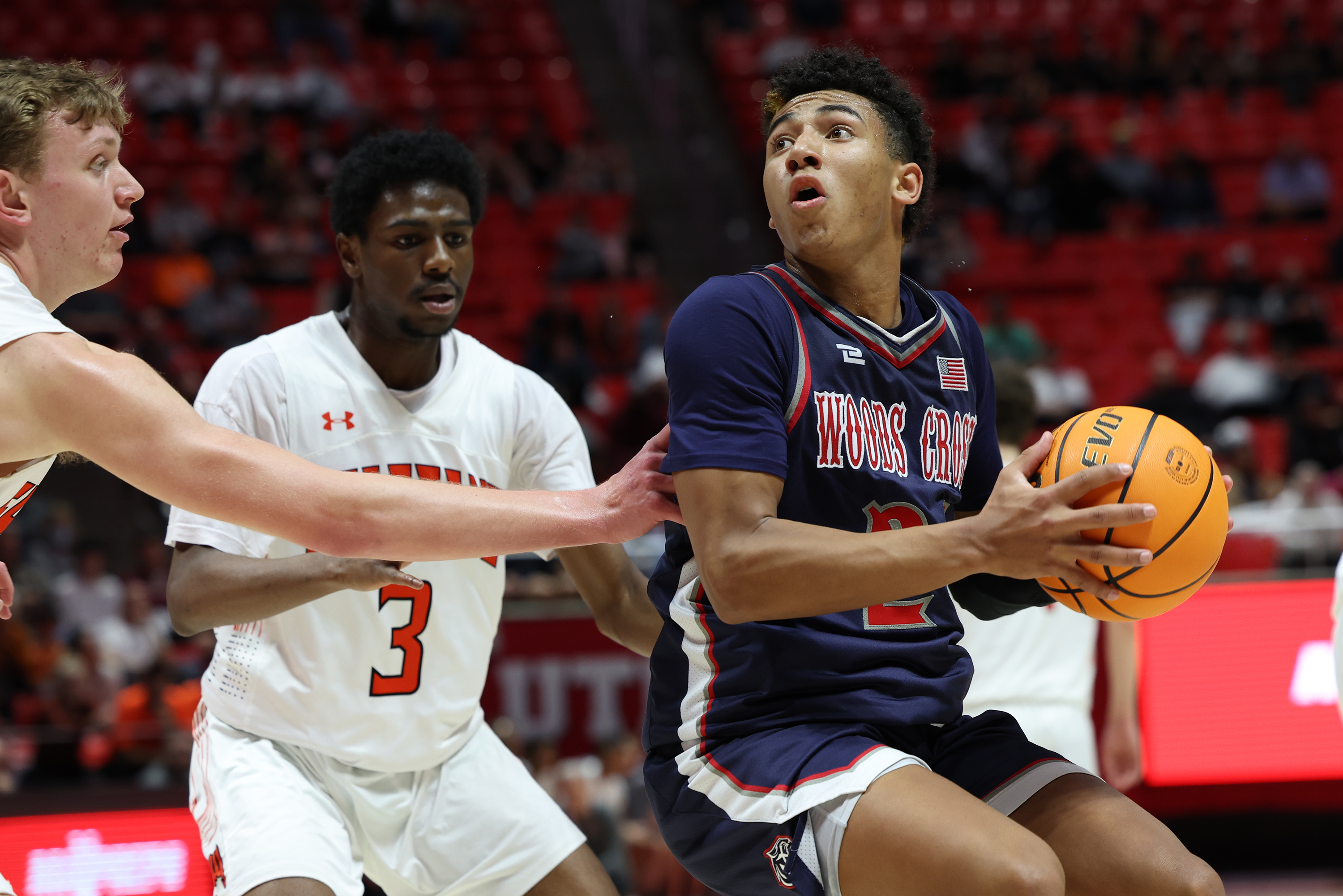 Woods Cross and Murray play in a 5A semifinal game at the Huntsman Center in Salt Lake City on Wednesday, March 2, 2022. Woods Cross won 59-47.