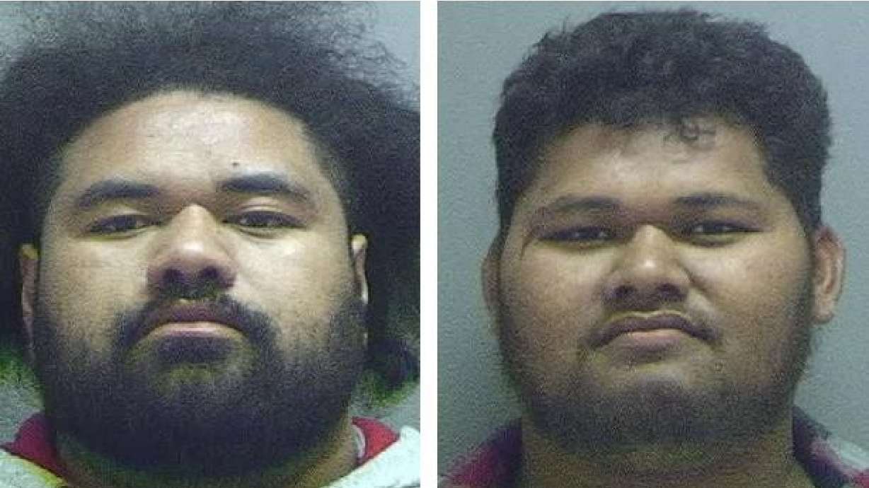 Albert Schuster, left, and Lance Malologa Sauvao Elenio, pictured in these 2020 photos, were each charged for a second time Thursday with aggravated kidnapping and aggravated assault and accused of holding a 14-year-old boy hostage at gunpoint.