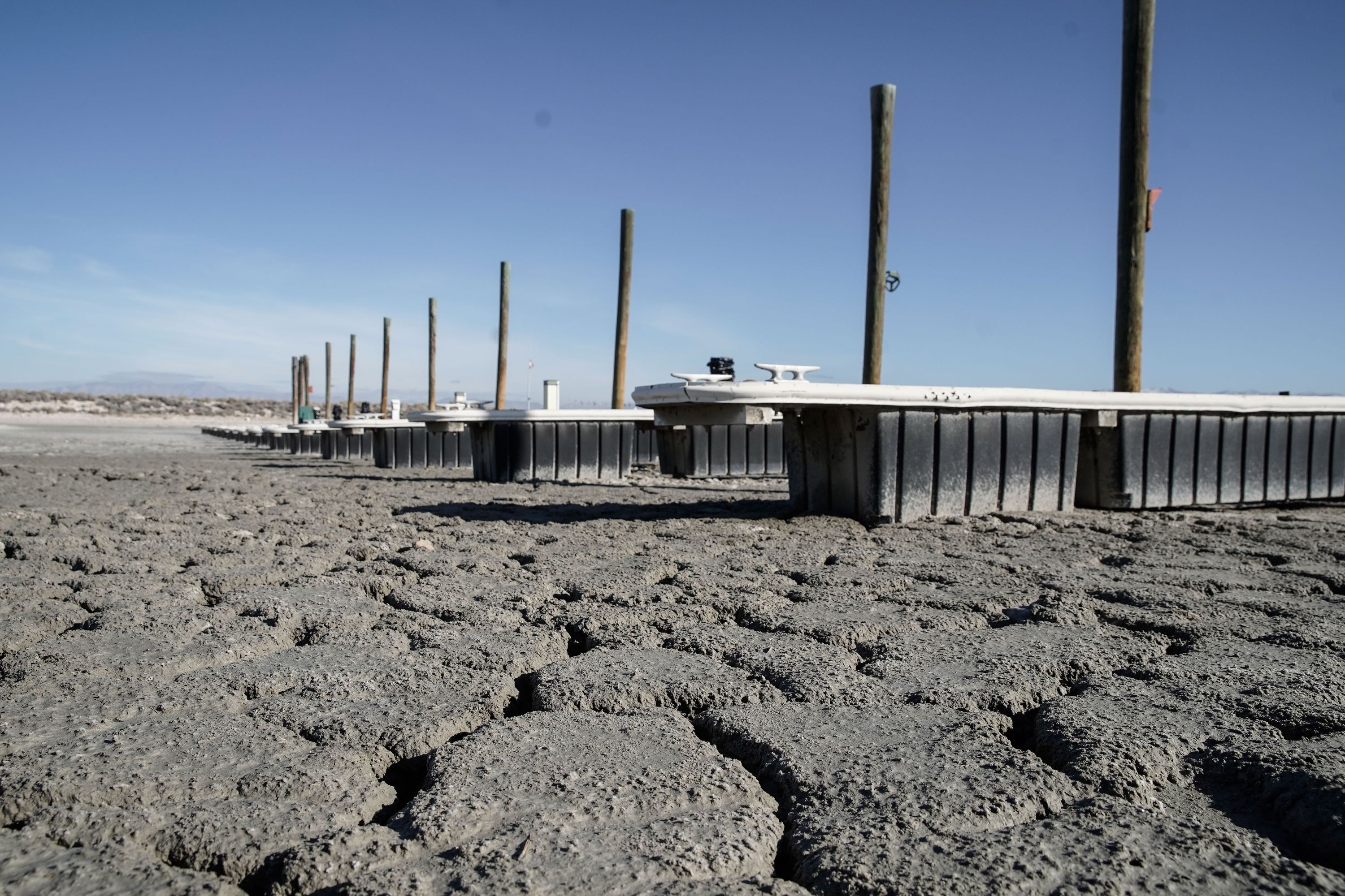 The boat dock at Antelope Island State Park in Syracuse is pictured on Dec. 7, 2021.