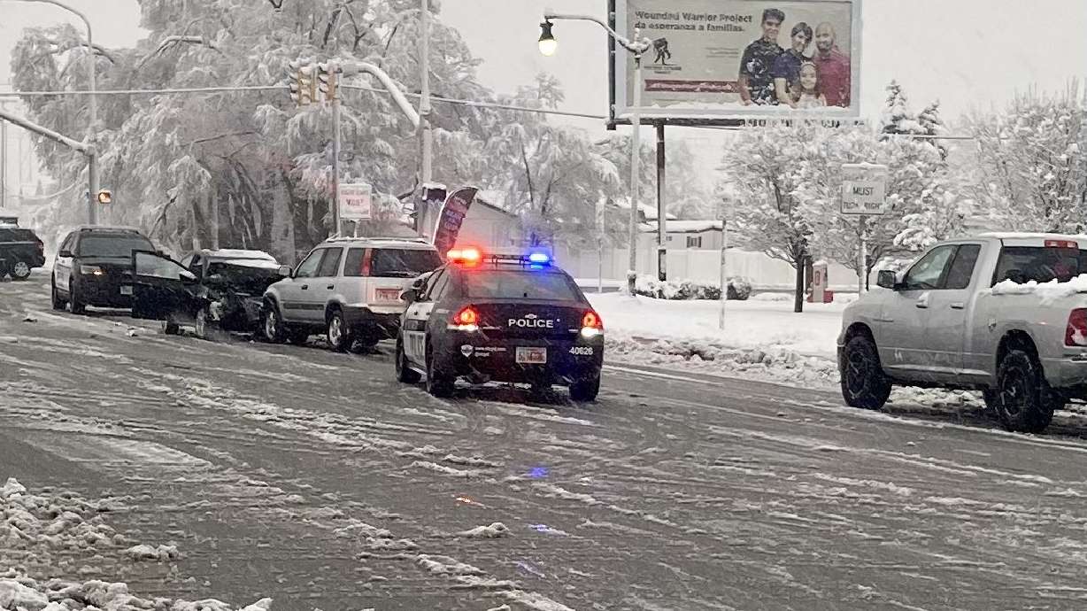 Police responded to a head-on hit-and-run crash Sunday morning in Salt Lake City in "less than ideal" weather conditions.