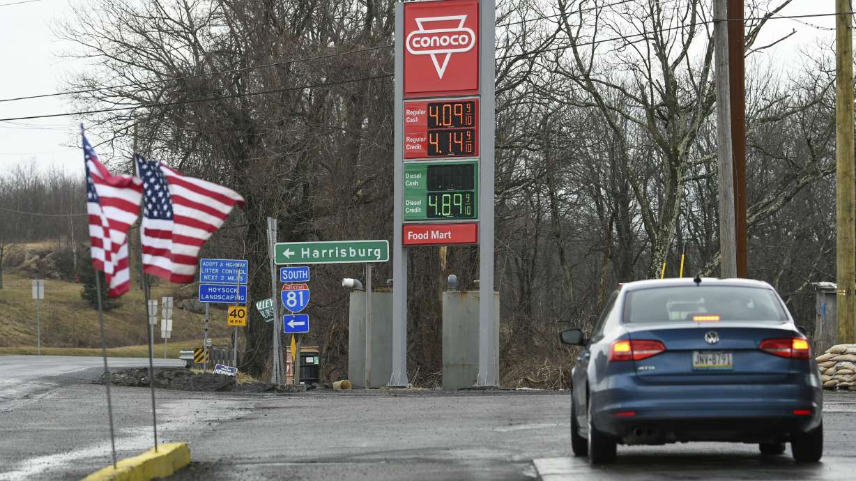 The price of regular gas at the Conoco station off I-81 near Mahanoy City, Pa., was $4.09 on Sunday. The station is right off of the 1-81 exit.