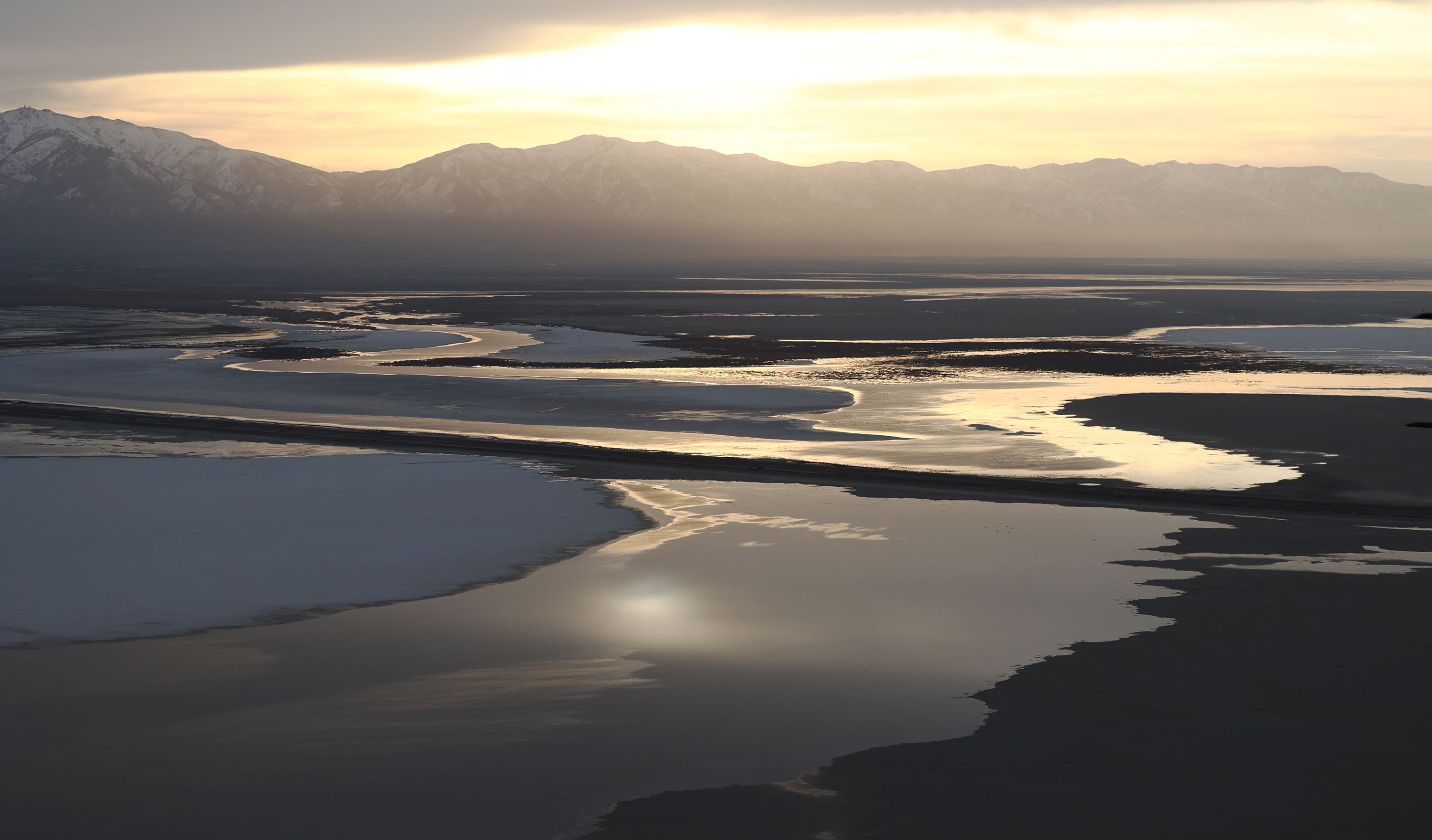 The Great Salt Lake as seen on Feb. 15. Advocates, researchers and others are concerned about the future of the lake.