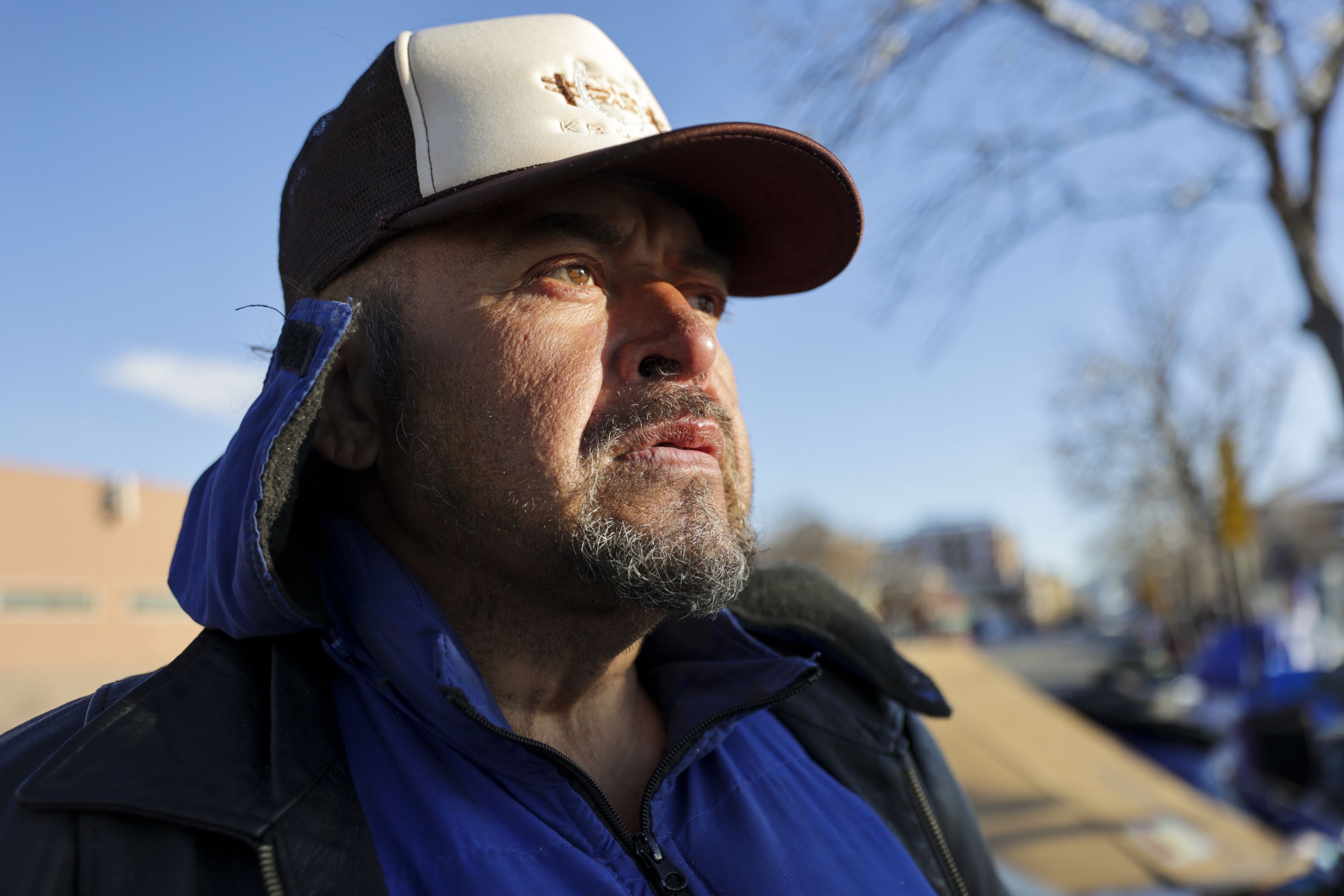 Jose Alejandro Vargas Nocelo, 54, who has been staying at shelters in the Rio Grande area for six months, is pictured in Salt Lake City on Monday. “The government is nice, but they need to build more shelters,” Nocelo said.