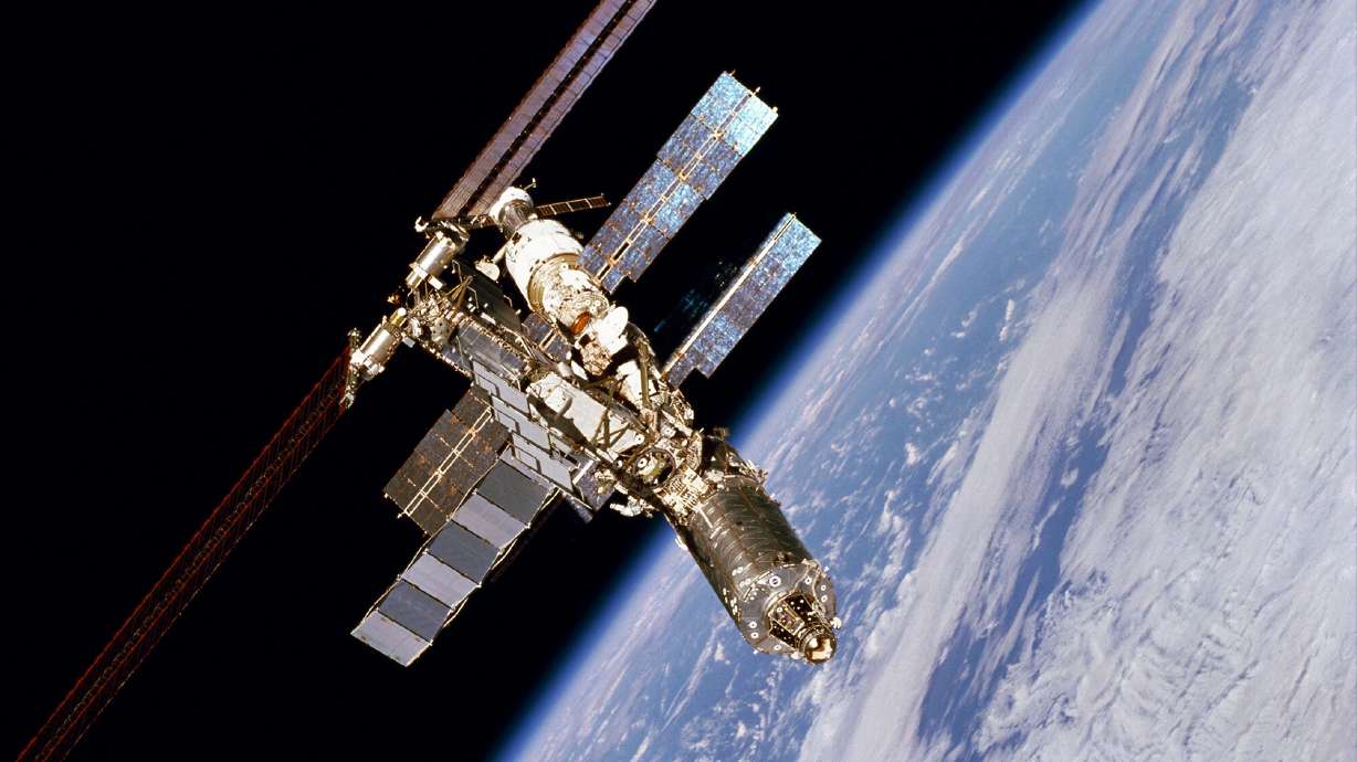 The International Space Station was photographed by one of the STS-98 crew members aboard the Space Shuttle Atlantis following the separation of the shuttle and station on Feb. 16, 2001. The head of Russia's space agency and one of NASA's most famous former astronauts exchange words in connection with Russia's invasion of Ukraine.