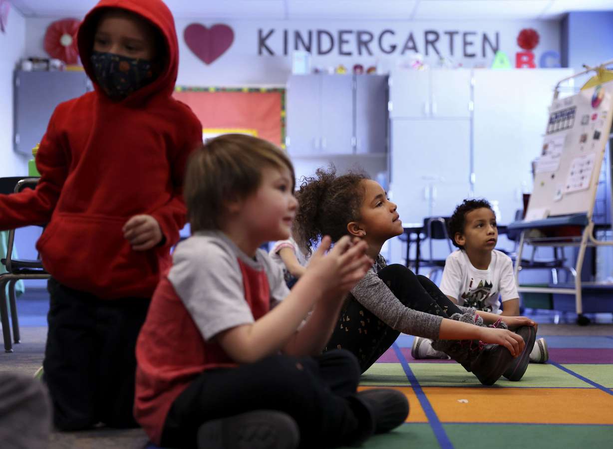 Kindergartners attend class at Woodrow Wilson Elementary School in Salt Lake City on Friday, Feb. 25. Lawmakers agreed to put an additional ongoing $12.2 million to further expand full-day kindergarten programs in Utah.