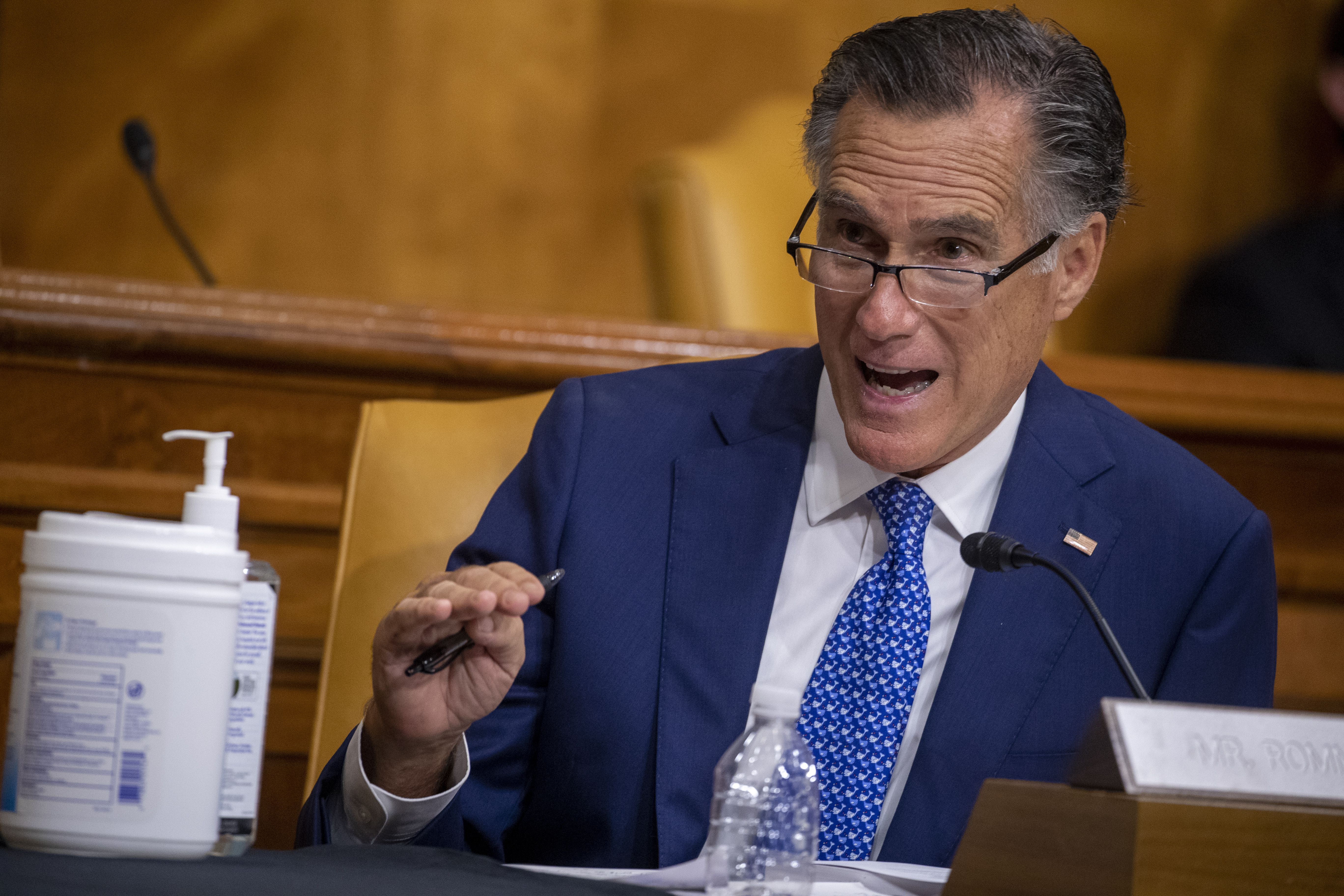 Sen. Mitt Romney, R-Utah, speaks during a Senate committee hearing June 8, 2021, on Capitol Hill in Washington. Romney had a terse message for the Biden administration Thursday over shutting down a Polish proposal to provide Ukraine with MiG fighter jets: “Get them the aircraft.”