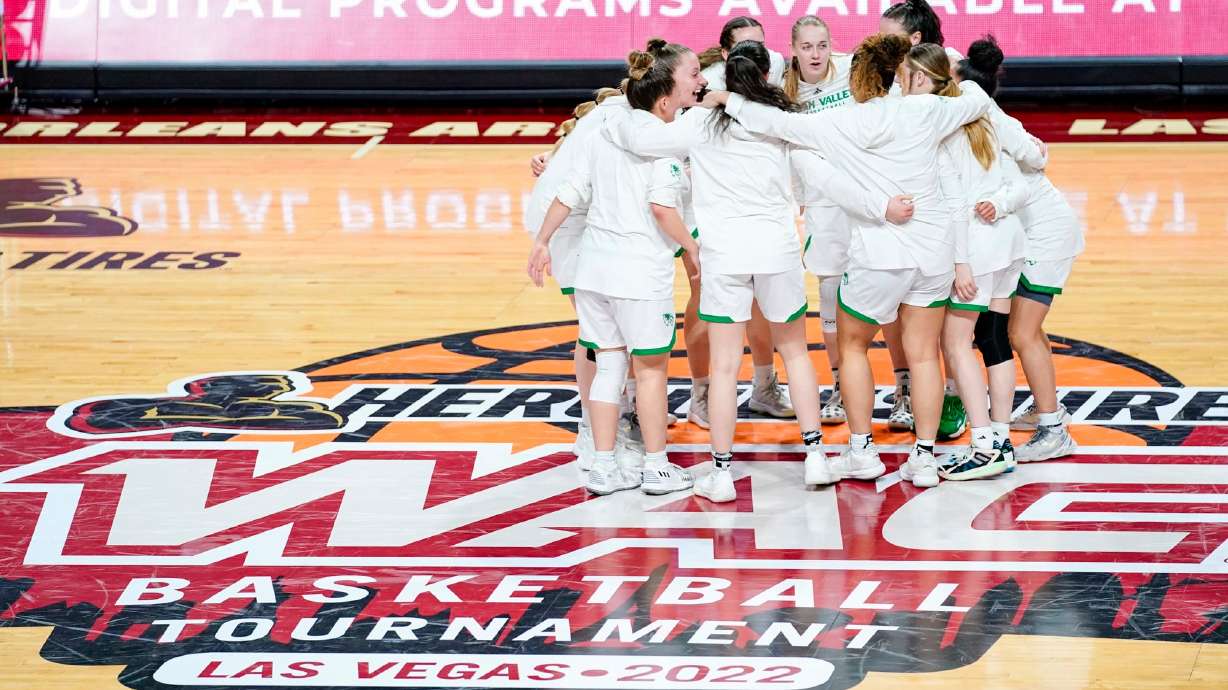 Utah Valley women's basketball in the quarterfinals of the Western Athletic Conference Tournament, Thursday, March 10, 2022 in Las Vegas.