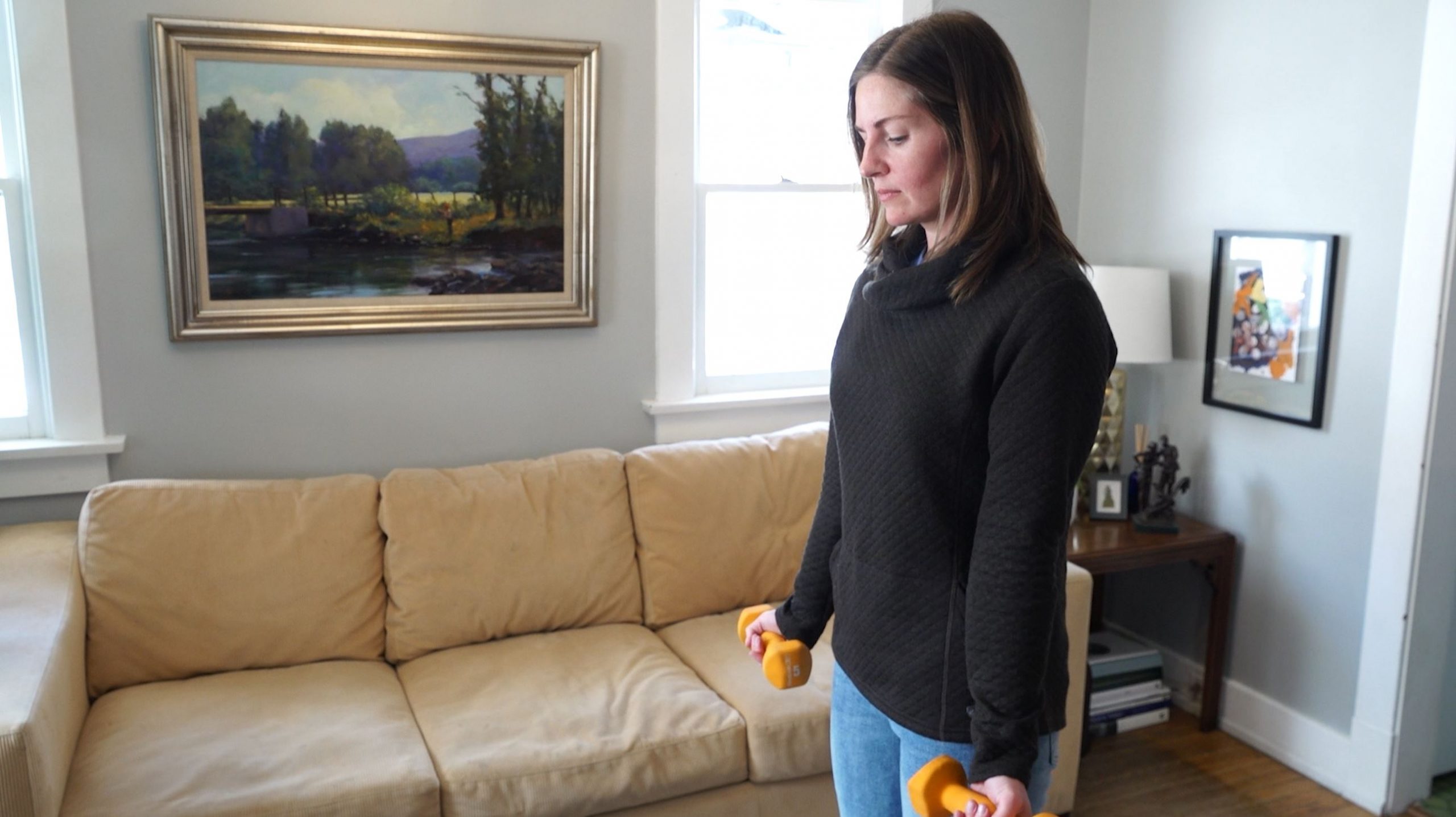 Karen Hayes has been practicing the exercises she learns at physical therapy in her own home. She says the exercise are simple, yet work.