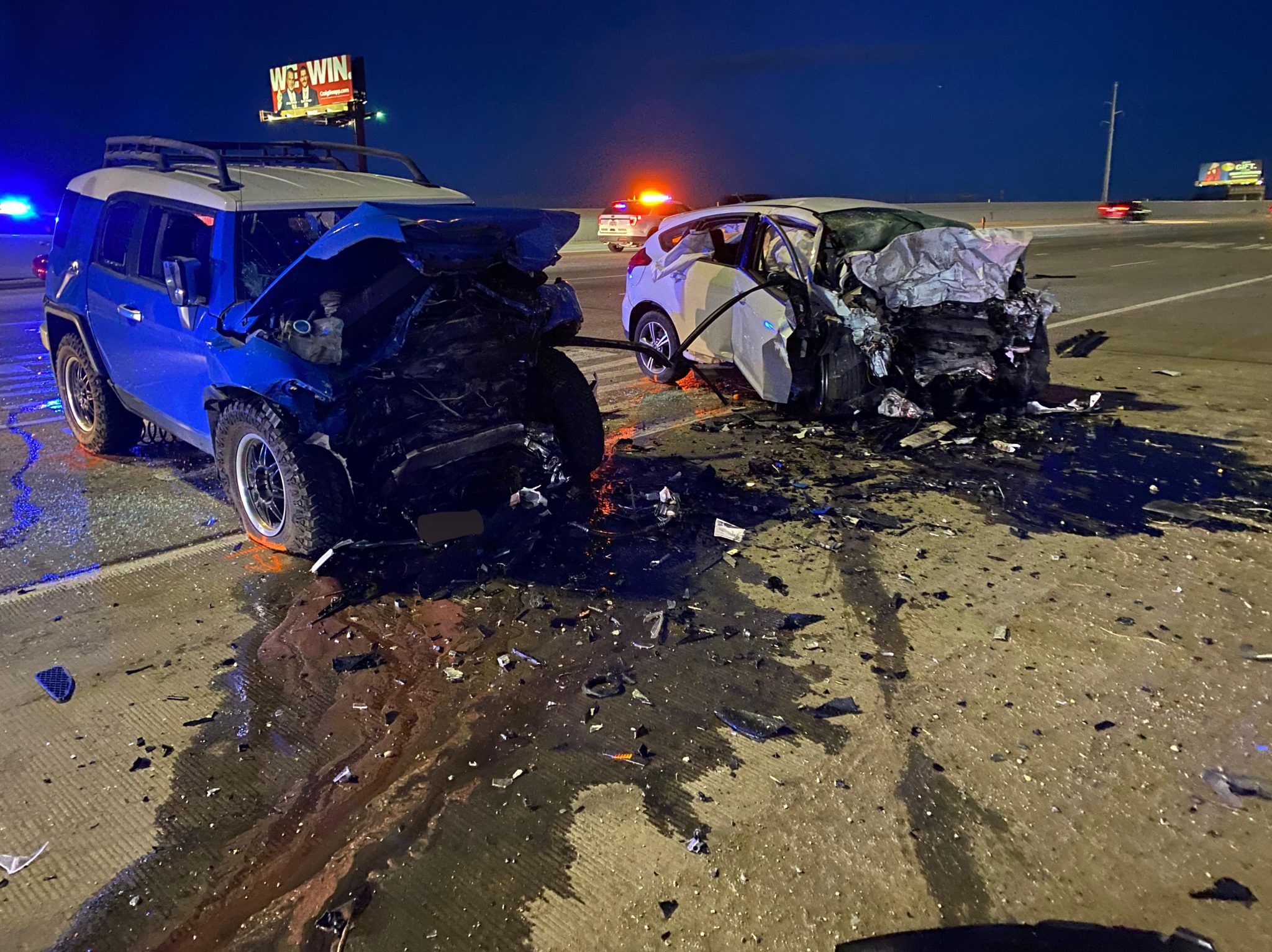 Two drivers were killed after a white hatchback vehicle entered I-15 going the wrong way at 600 South on Saturday morning.