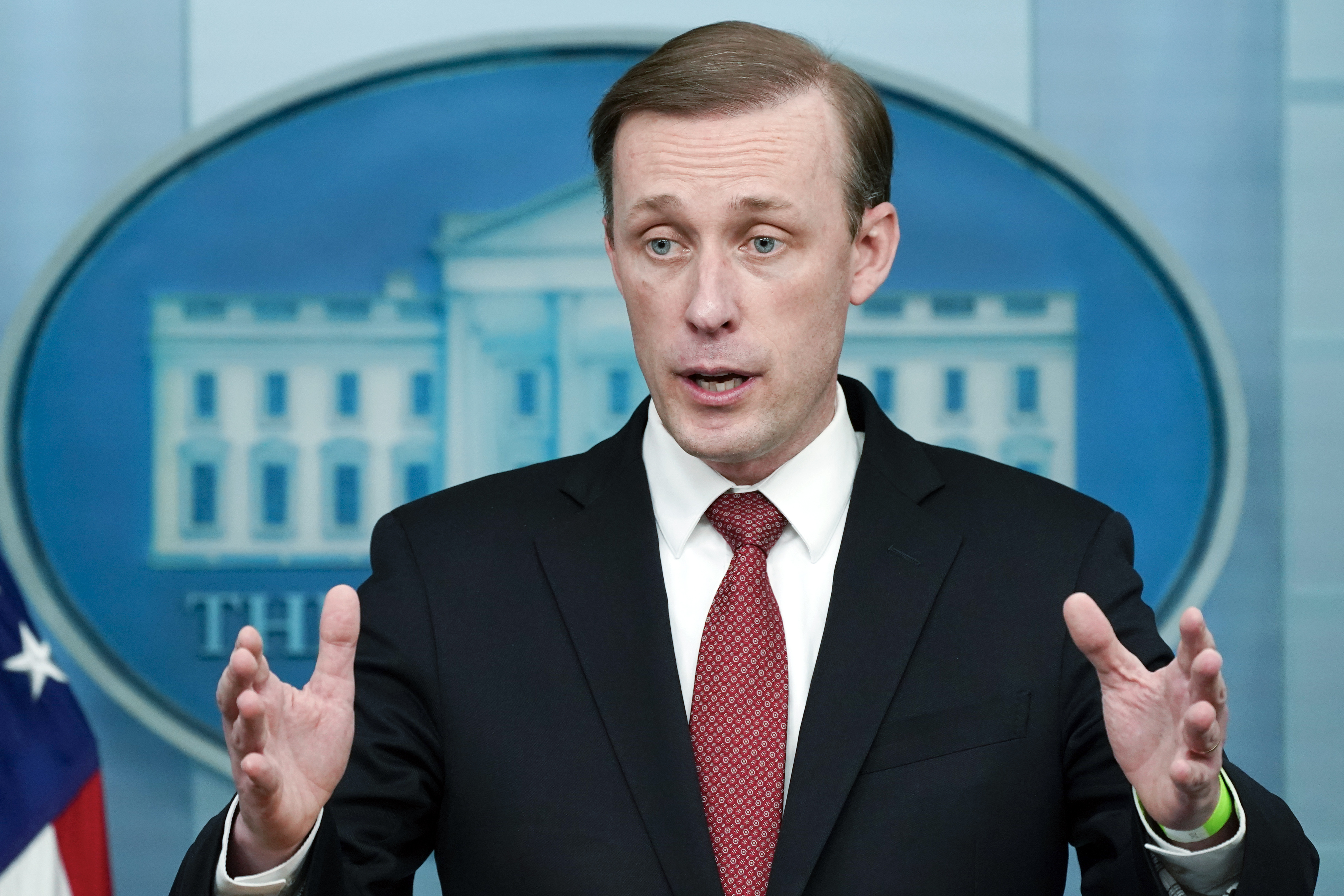White House national security adviser Jake Sullivan speaks during a press briefing at the White House, Feb. 11, 2022, in Washington. President Biden is sending his national security adviser for talks with a senior Chinese official in Rome on Monday.