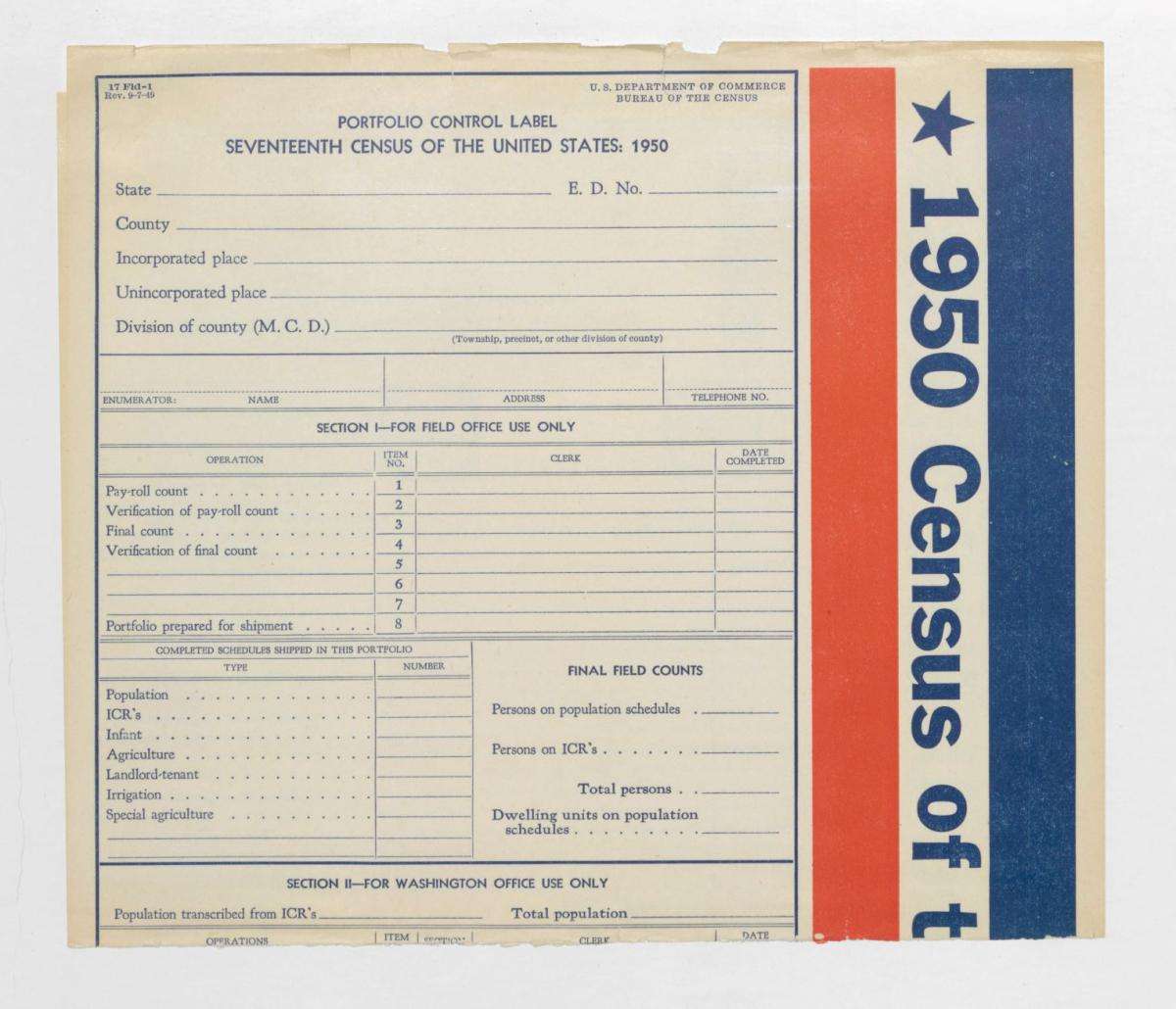 An example of the 1950 census document that people filled out beginning on April 1, 1950. The individual information will be made available for the first time on April 1, 2022.