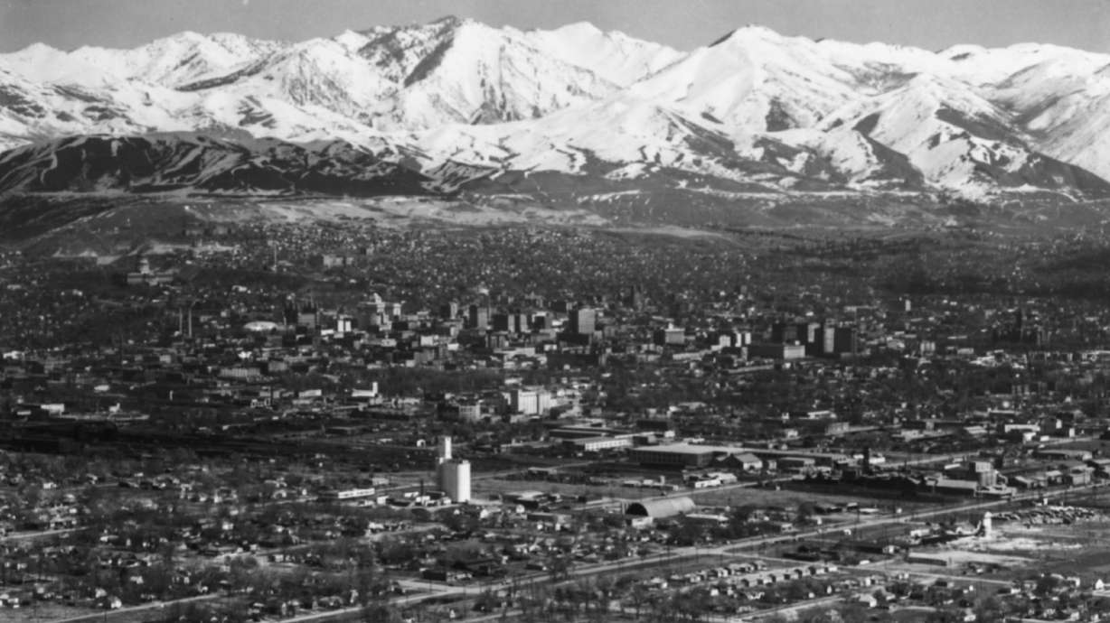 An aerial view of Salt Lake City taken in 1950. The National Archives and Records Administration will release individual information from the 1950 census on April 1, providing a window into the country at the start of a transformative time in American history.