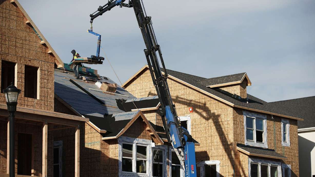 Work continues on a Destination Homes site in South Jordan on Jan. 11.