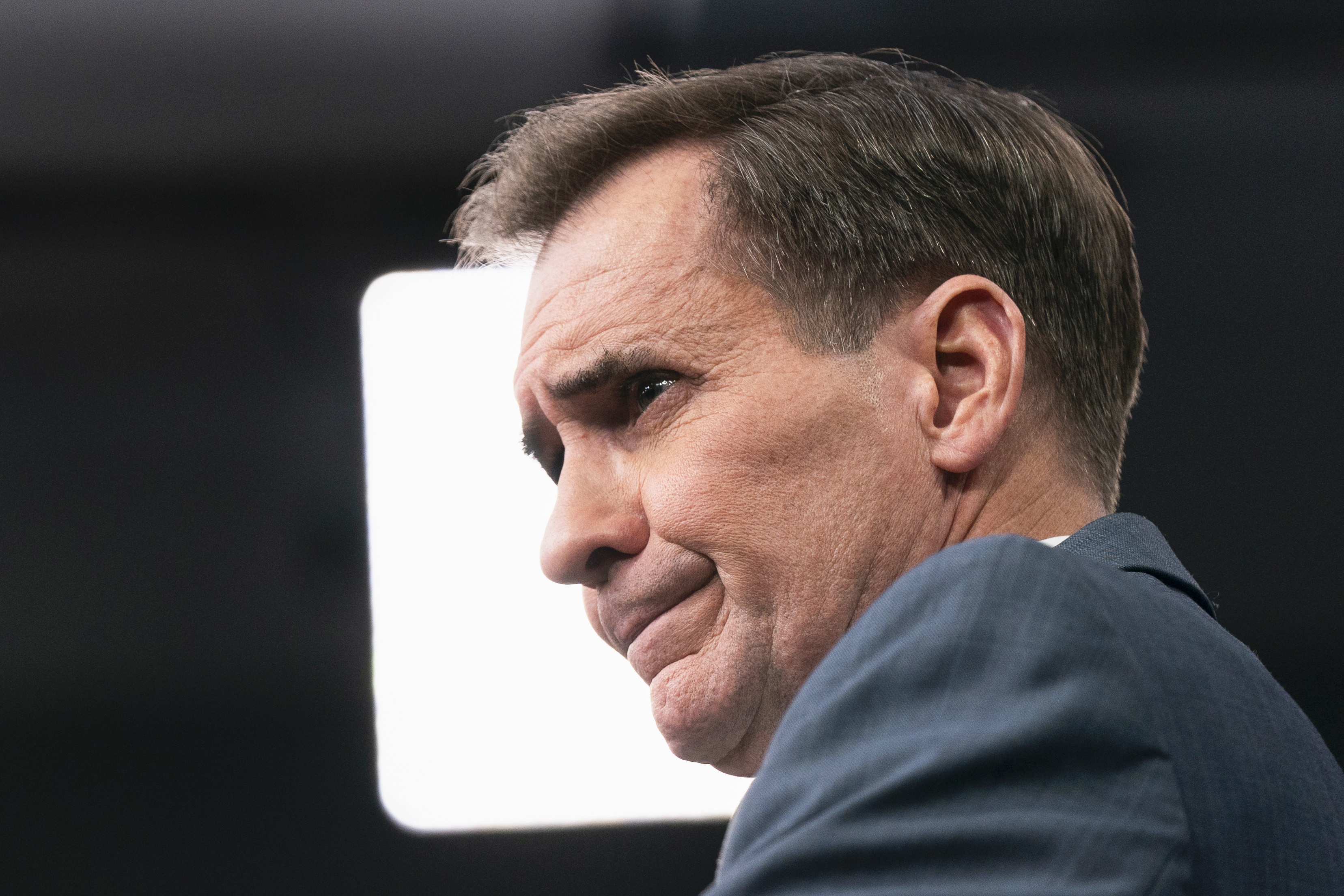 Pentagon spokesman John Kirby speaks during a briefing at the Pentagon in Washington, Monday.