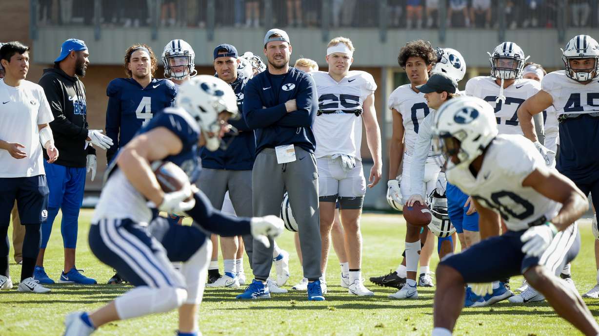 BYU spring football practice, March 14, 2022 in Provo.