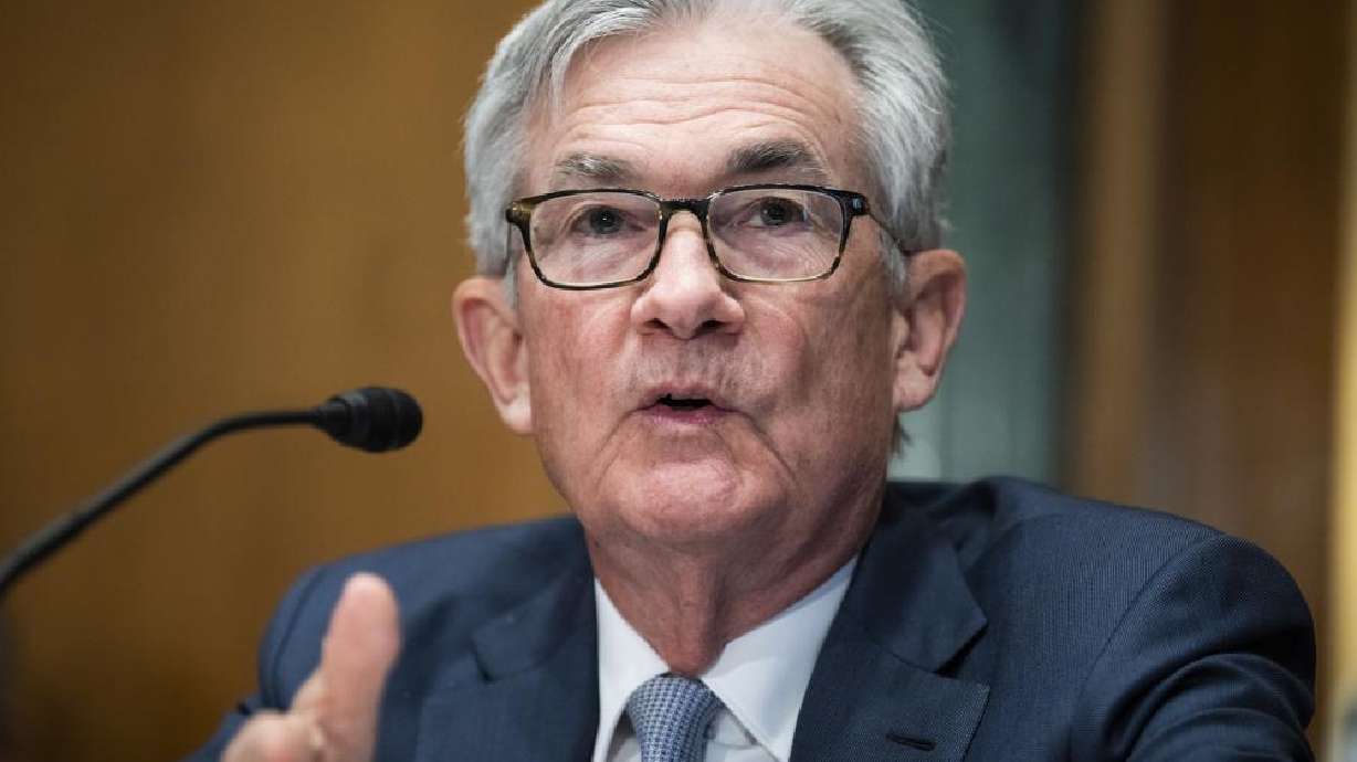 Federal Reserve Chairman Jerome Powell testifies before the Senate Banking Committee hearing, Thursday on Capitol Hill in Washington.