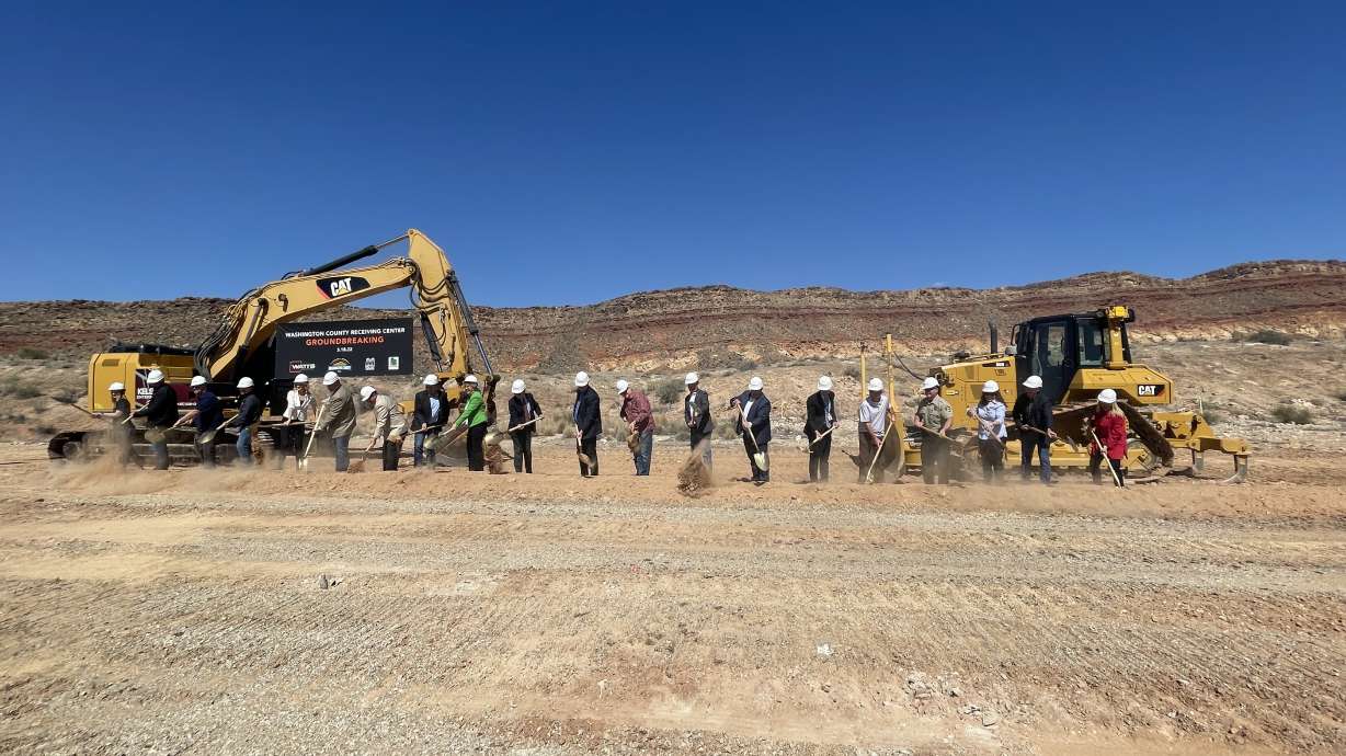 Local and state leaders break ground Friday on a new mental health receiving center that will be built near the Washington County Fairgrounds, 5500 West and 700 South in Hurricane.