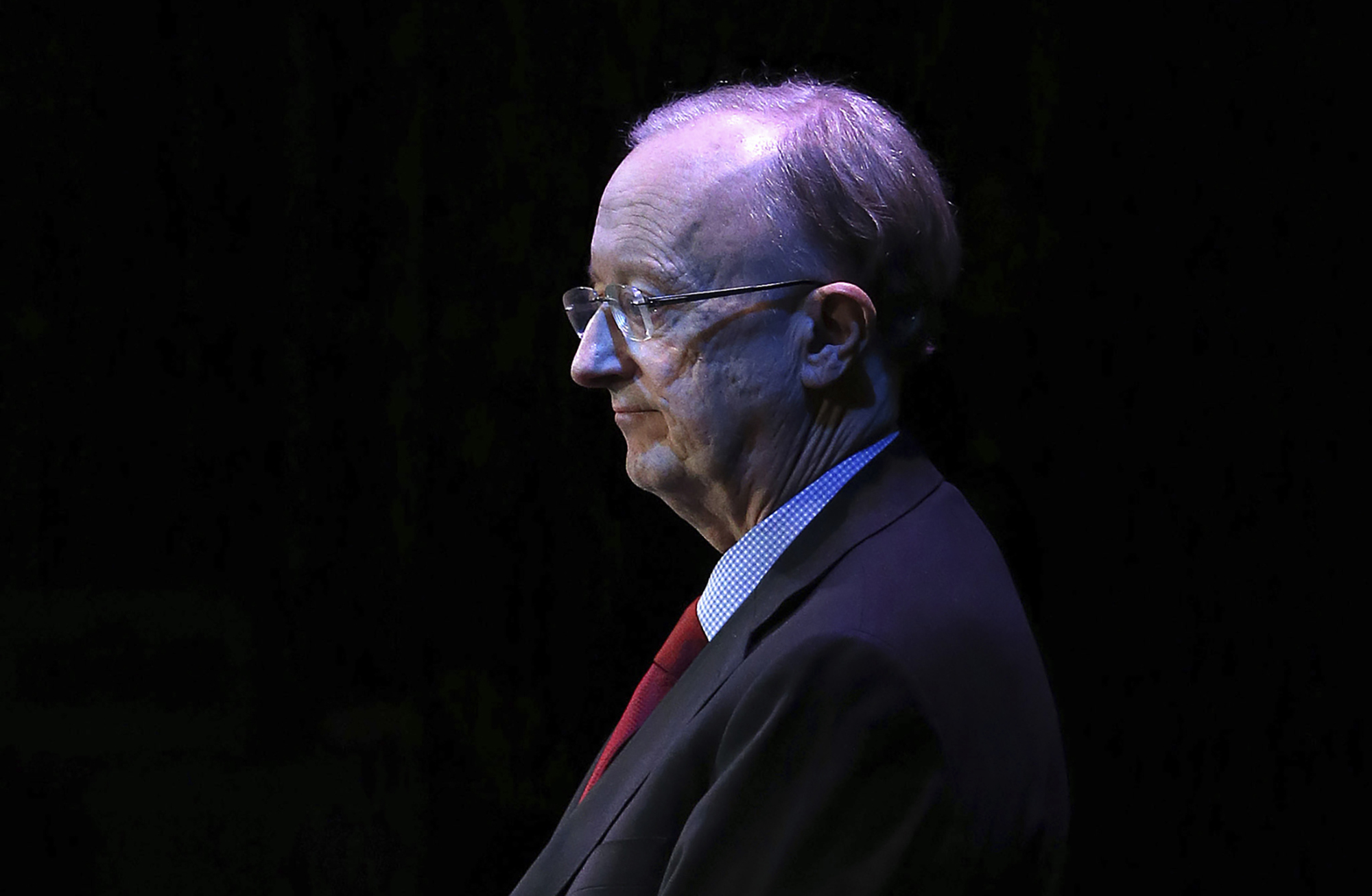 FILE - Hall of Fame journalist John Clayton presents the 2016 Male Sports Star of the Year Award during the MTRWestern 82nd Annual Sports Star of the Year Awards, Feb. 8, 2017, at the Paramount Theater. Clayton died Friday, March 18, 2022, following a short illness. He was 67. 