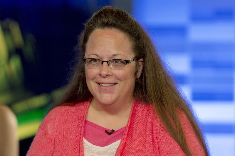 Kentucky county clerk Kim Davis speaks during an interview on Fox News Channel's 'The Kelly File' in New York September 23, 2015. The U.S. Supreme Court rejected on Monday her bid to overturn its landmark ruling legalizing same-sex marriage nationwide.