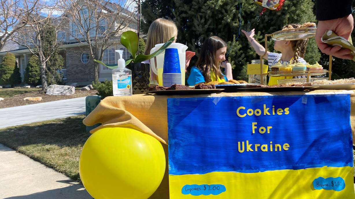 The Grow family from Kaysville ran a bake sale on Friday to raise money for people in Ukraine.