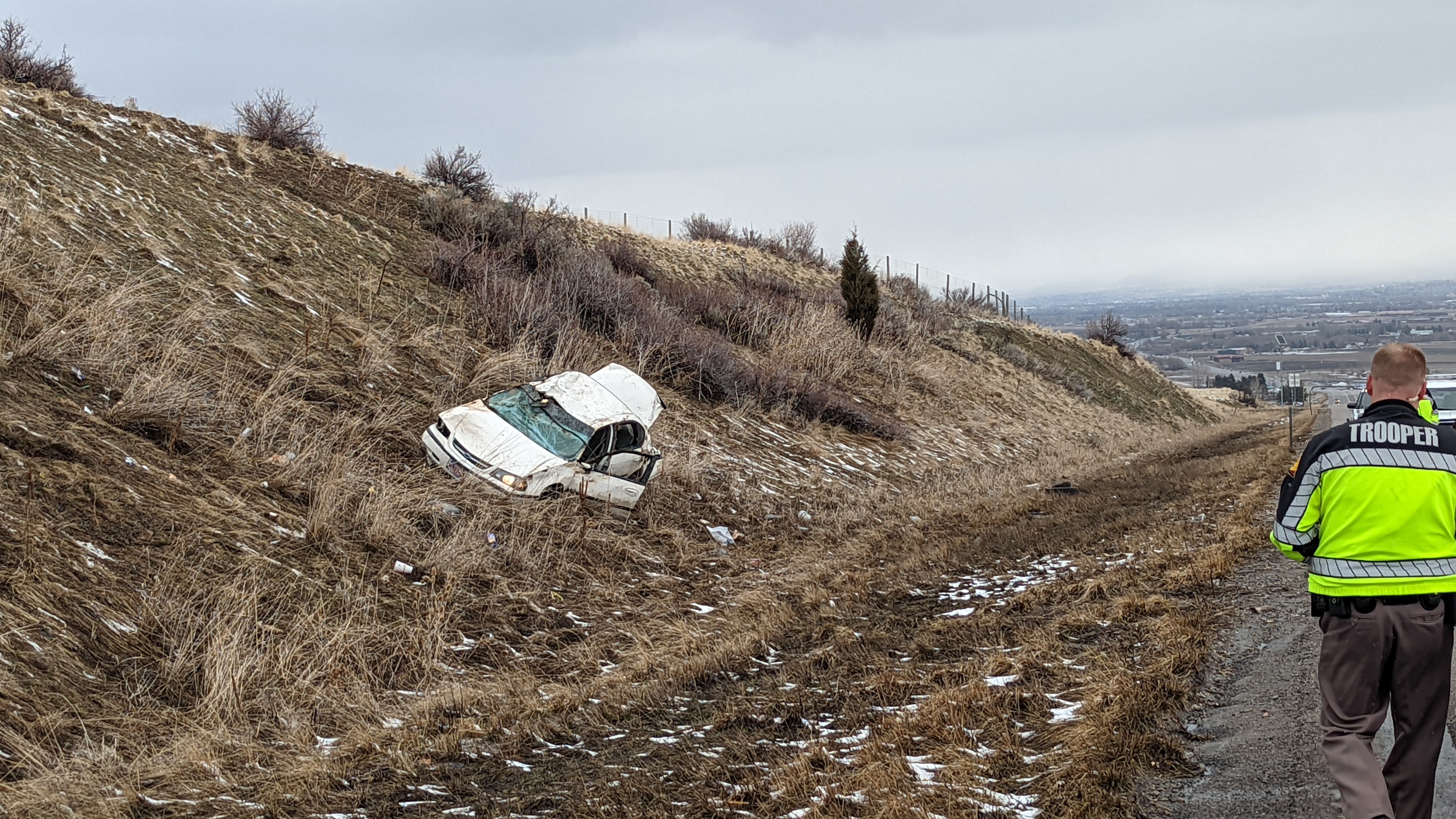 A man led police on a multicounty chase before crashing in Sardine Canyon on Sunday.