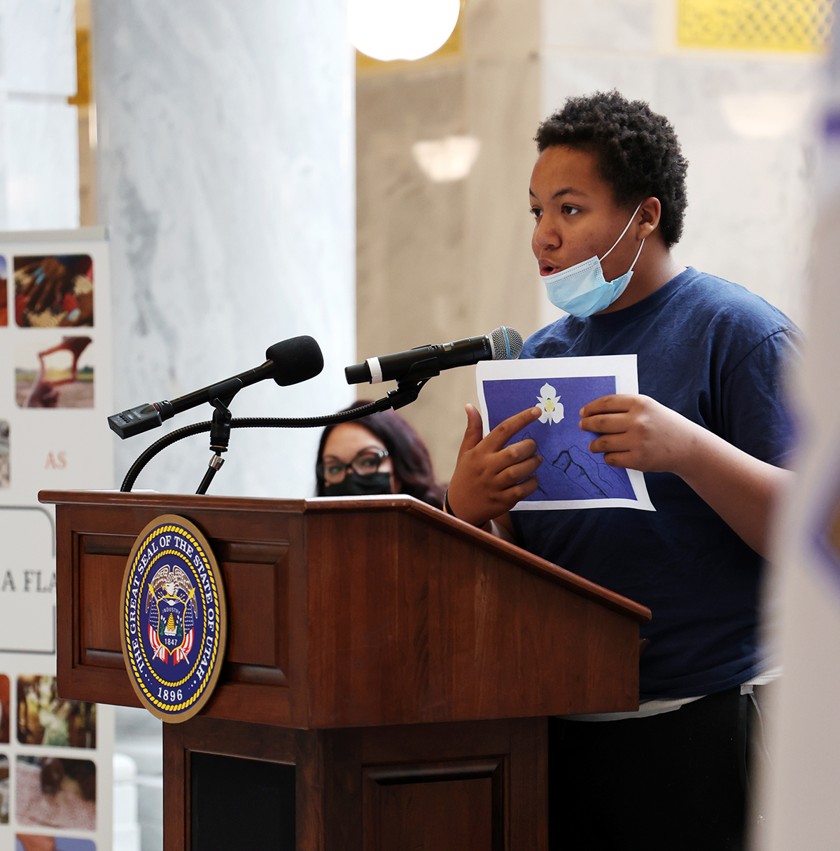 Waving the colors of a new design for the Utah state flag