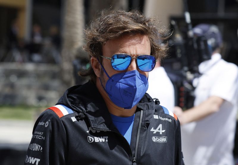 FILE PHOTO: Formula One F1 - Bahrain Grand Prix - Bahrain International Circuit, Sakhir, Bahrain - March 18, 2022 Alpine's Fernando Alonso before practice