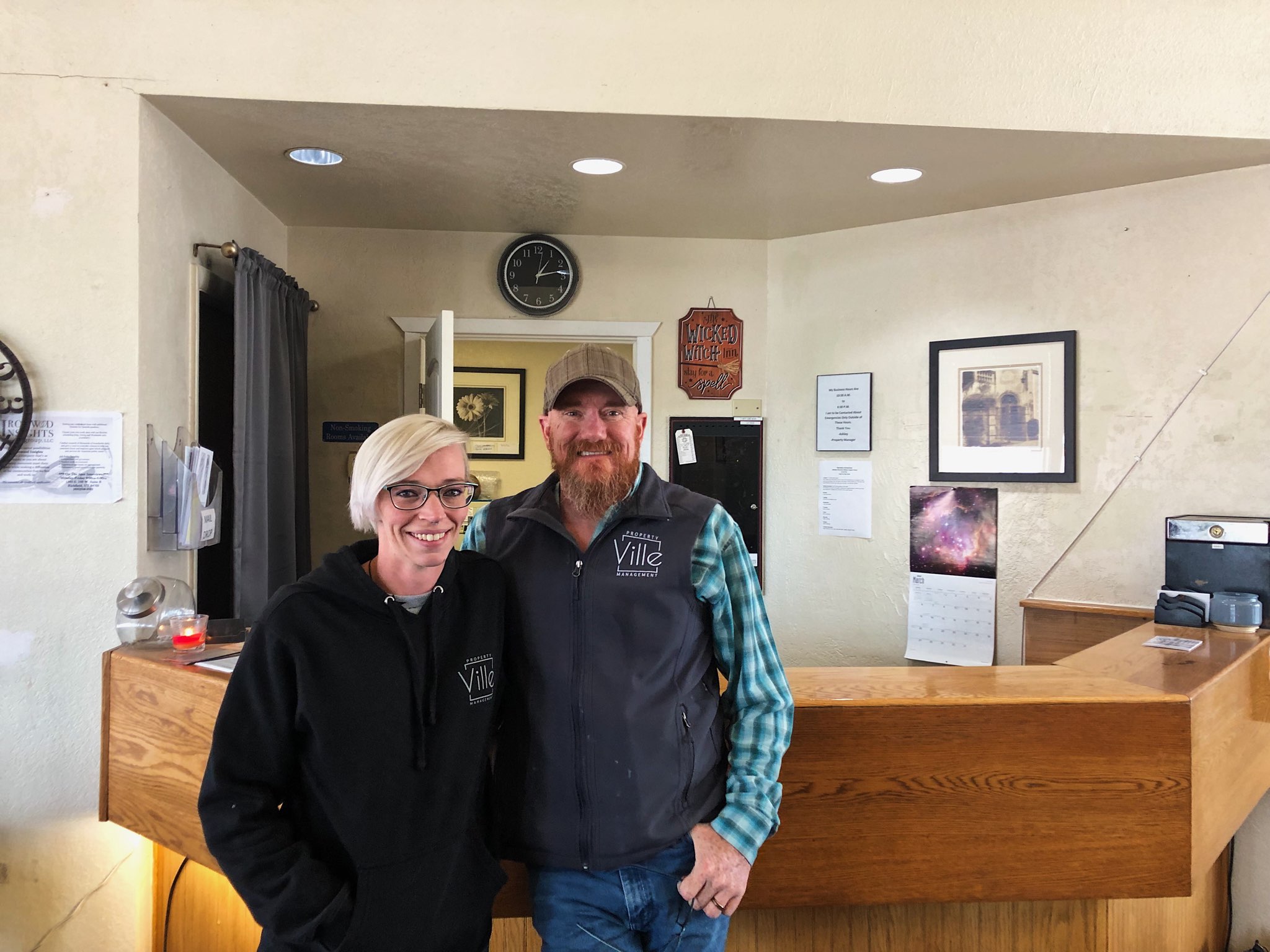 Ashley and Jason Best, property managers of Ville 647 are pictured in the lobby of Ville 647 in Richfield on March 22. A new zoning ordinance adopted in October by the Richfield City Council has residents of Ville 647 fearing that they won't have a roof over their heads.