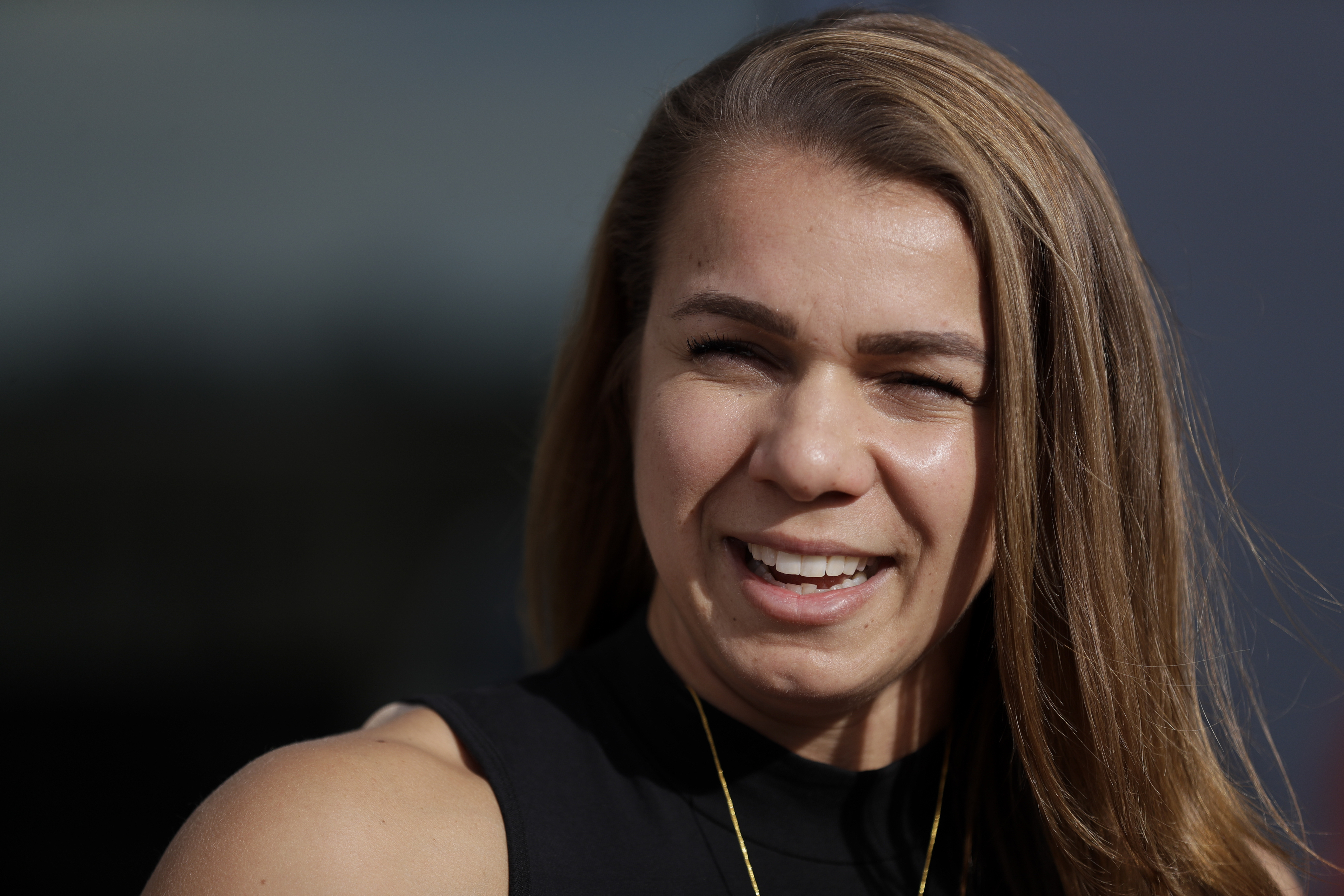 FILE - New York Yankees minor league hitting coach Rachel Balkovec speaks to reporters during the Major League Baseball winter meetings, on Dec. 10, 2019, in San Diego. Rachel Balkovec is teaching at the New York Yankees minor league minicamp and is a student, too. Balkovec became the first woman hired to manage a minor league affiliate of a Major League Baseball team when she was promoted in January 2022 by the Yankees to dugout boss of the Low A Tampa Tarpons. 