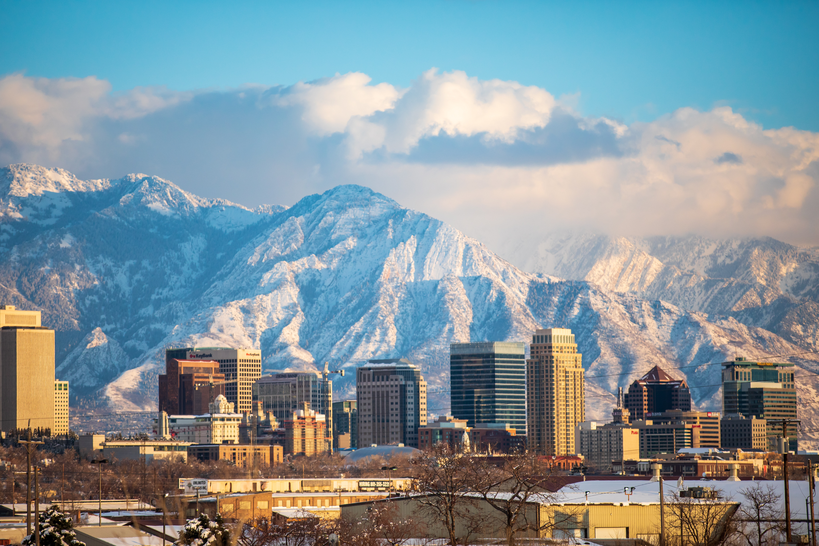 The Salt Lake City skyline on March 7. Salt Lake City's daily record high temperatures for Friday, Saturday and Sunday may be broken as a result of a warm stretch forecast for this weekend.