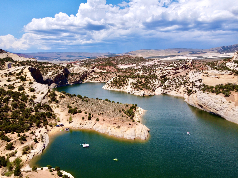 An undated aerial view of Red Fleet State Park northeast of Vernal. Most of the park's day-use and campground access will be closed this summer due to "extensive" construction to meet its growing popularity, state parks officials said Friday.