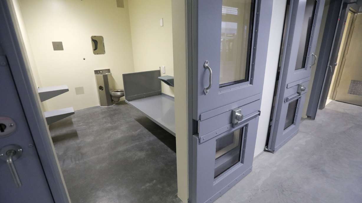 A cell at the men’s maximum security building at the Utah State Prison in Salt Lake City on Oct. 21, 2021. A man convicted for his role in the shooting death of a teen boy is facing new charges after allegedly stabbing an inmate at the Utah State Prison.