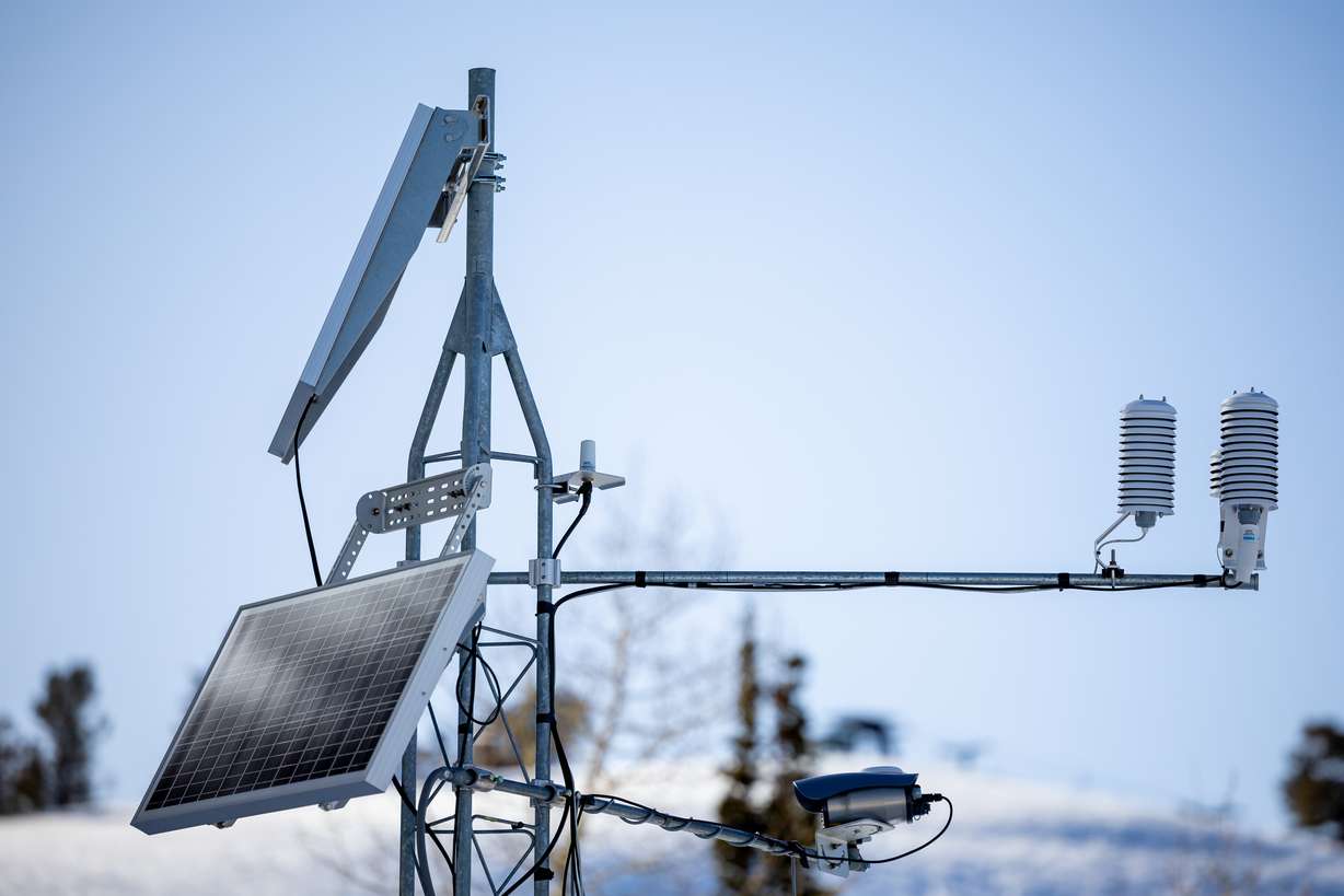 Instruments adorn a tower at the Utah Snow Survey’s Powder Mountain SNOTEL Site at the ski resort in Eden on Thursday.