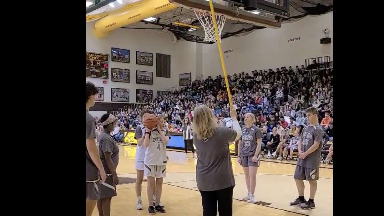 Jules Hoogland is a 17-year-old basketball player at Zeeland East High School in Michigan. She is blind, and she plays on a team that includes players with and without disabilities.