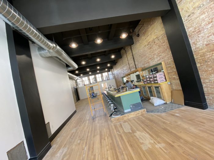 The project, with the assistance and expertise of many, has involved restoring original architecture and detail while adding other antique pieces at the Helper State Bank building.