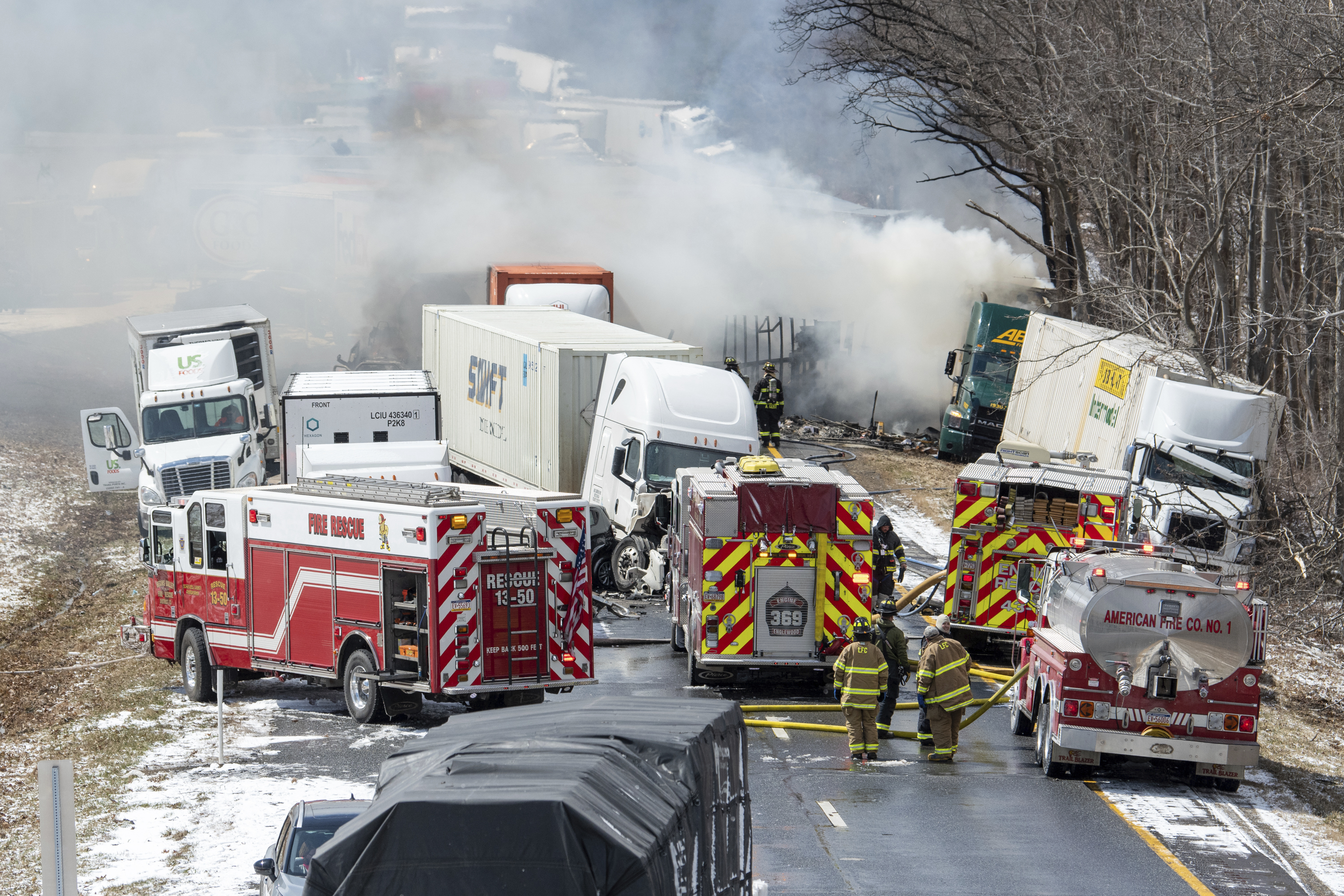 Interstate 81 North near the Minersville exit, Foster Twp., Pa., was the scene of a multi-vehicle crash on Monday, March 28, 2022. 