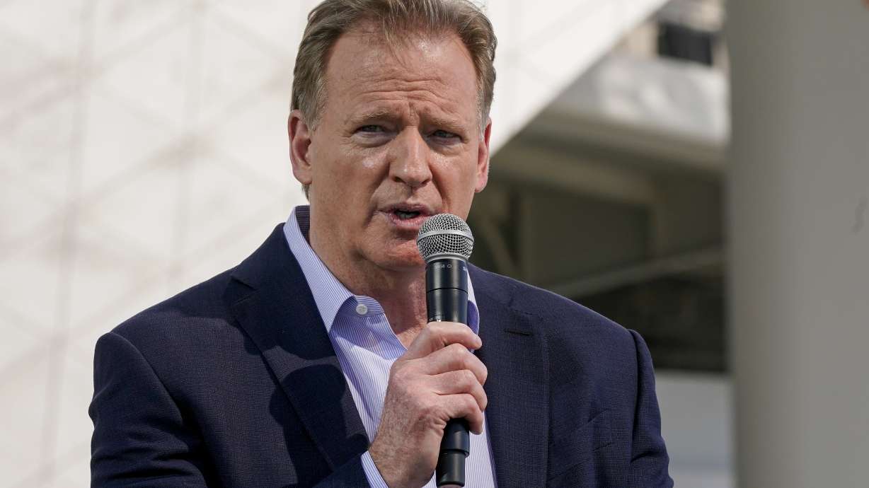 NFL Commissioner Roger Goodell speaks at a news conference, Feb. 9, 2022, in Inglewood, Calif. The 32 team owners will deal with some significant issues at their meetings this week. Two proposals to change overtime rules are particularly intriguing. Tennessee has recommended that both teams possess the ball in overtime unless the team receiving the kickoff scores a touchdown and a 2-point conversion. That would end the game.