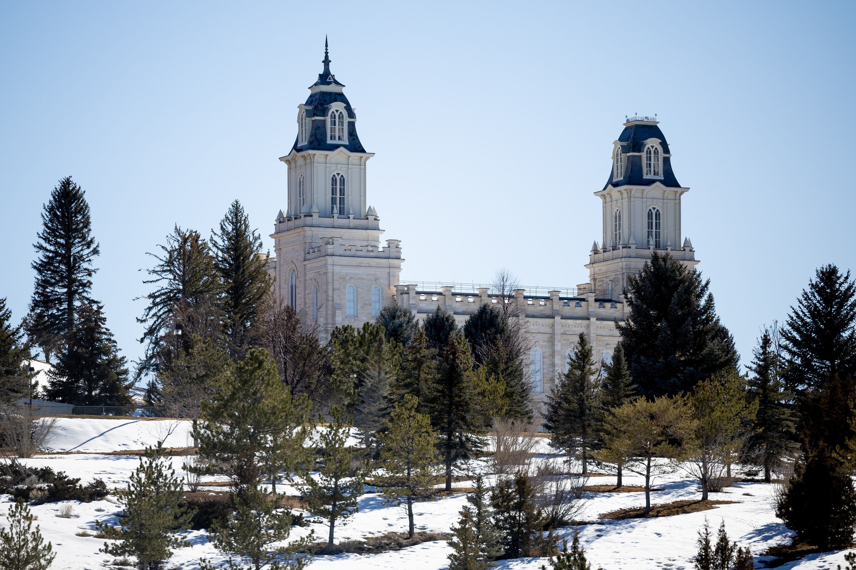 The Manti Utah Temple of The Church of Jesus Christ of Latter-day Saints, which is closed for renovation, is pictured on Friday, March 11.